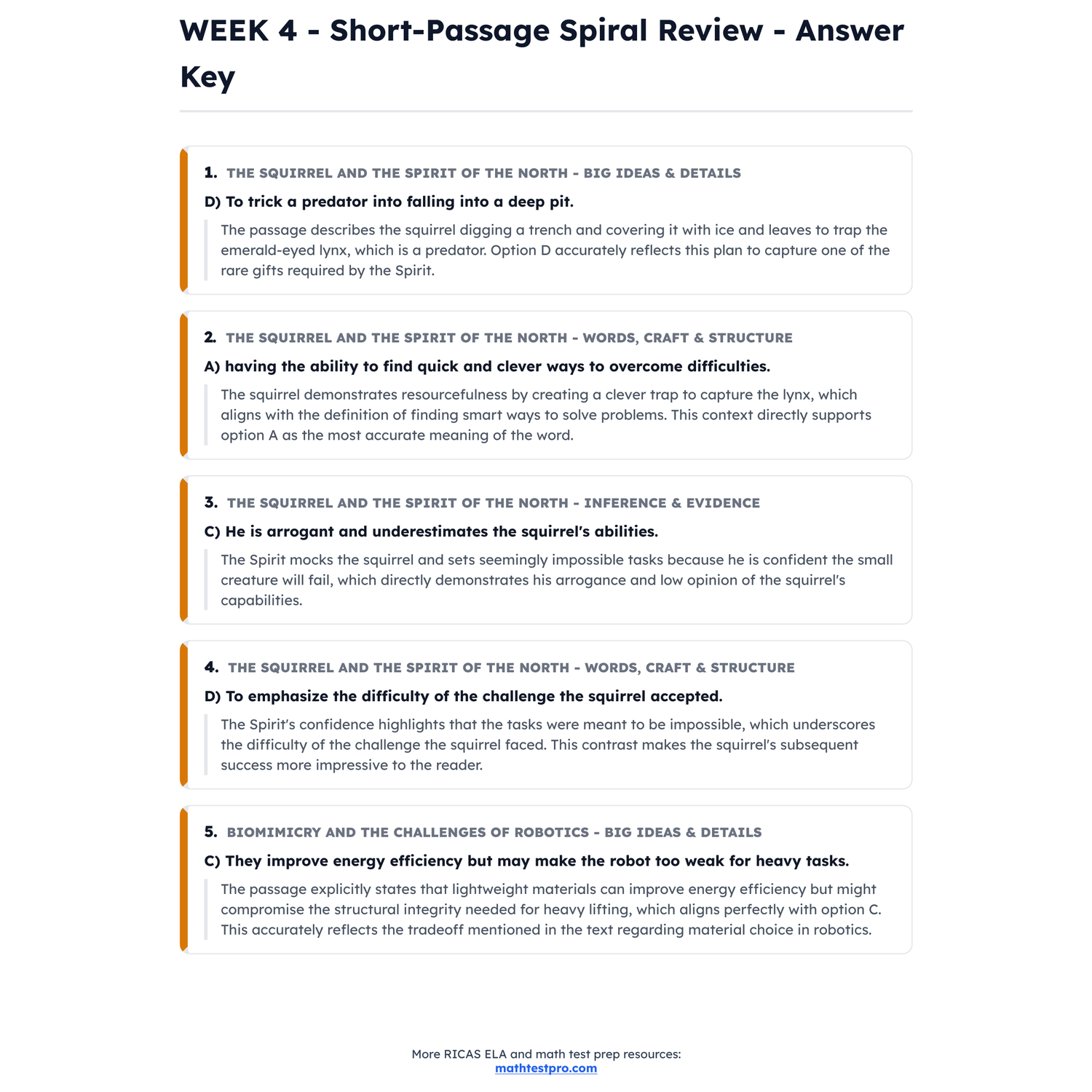 Rhode Island RICAS ELA Intensive Test Prep | 6th Grade | All 4 Levels (440-560) preview 4