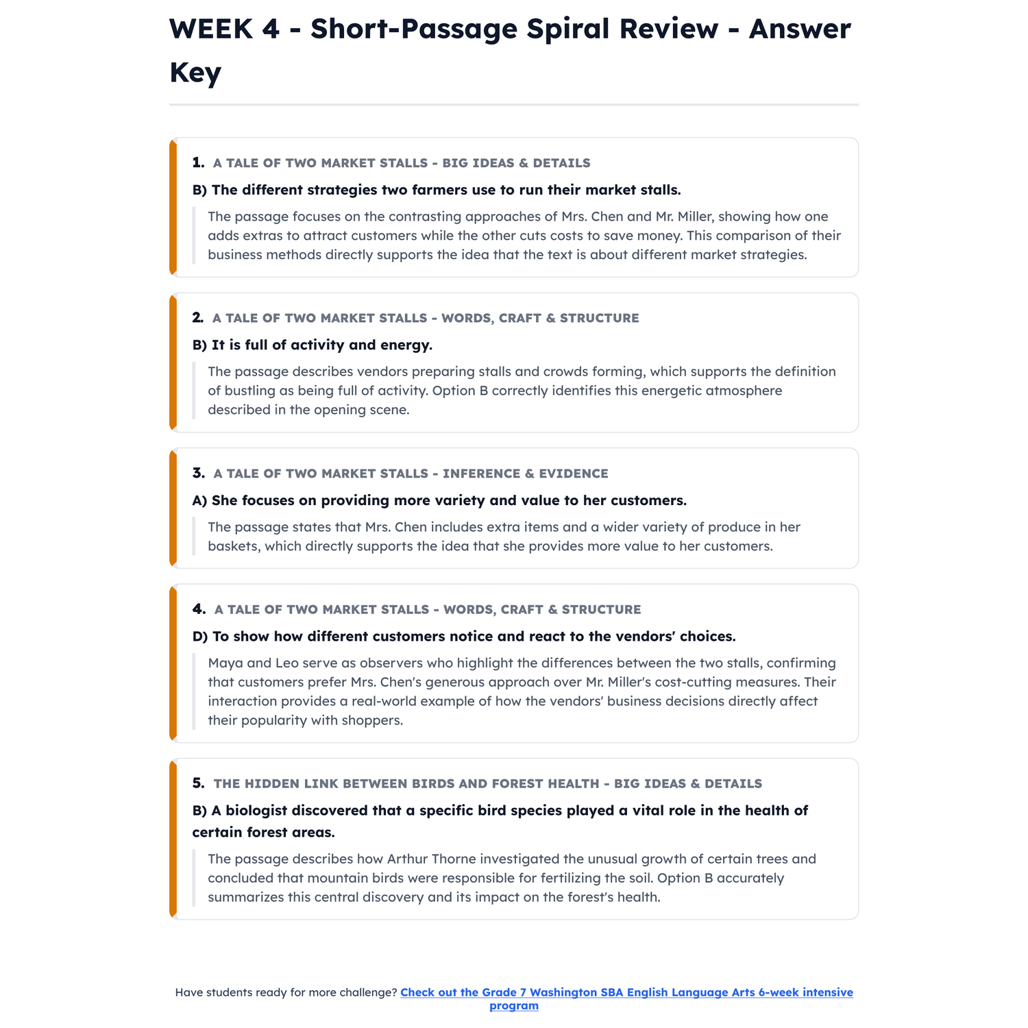 Washington SBA ELA Intensive Test Prep | 6th Grade | All 4 Levels (2457-2618+) preview 4