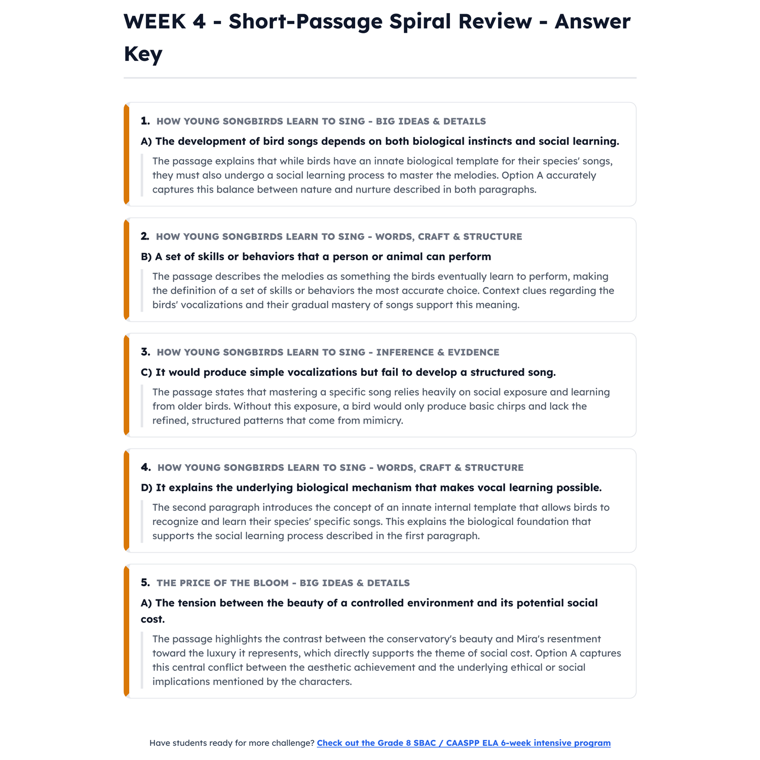 SBAC / CAASPP ELA Intensive Test Prep | 7th Grade | All 4 Levels (2479-2649+) preview 4