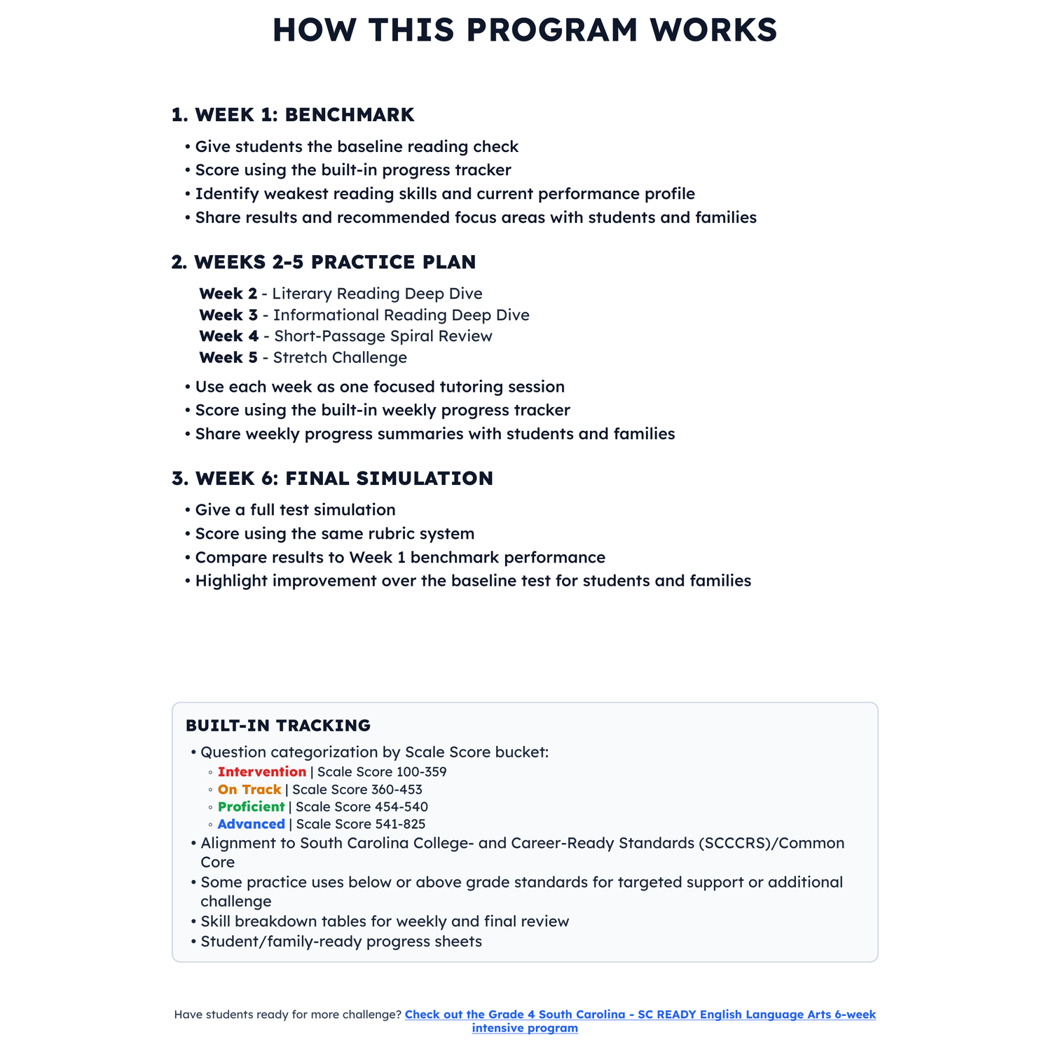 South Carolina SC READY ELA Intensive Prep | 3rd Grade | All 4 Levels (100-825) preview 2
