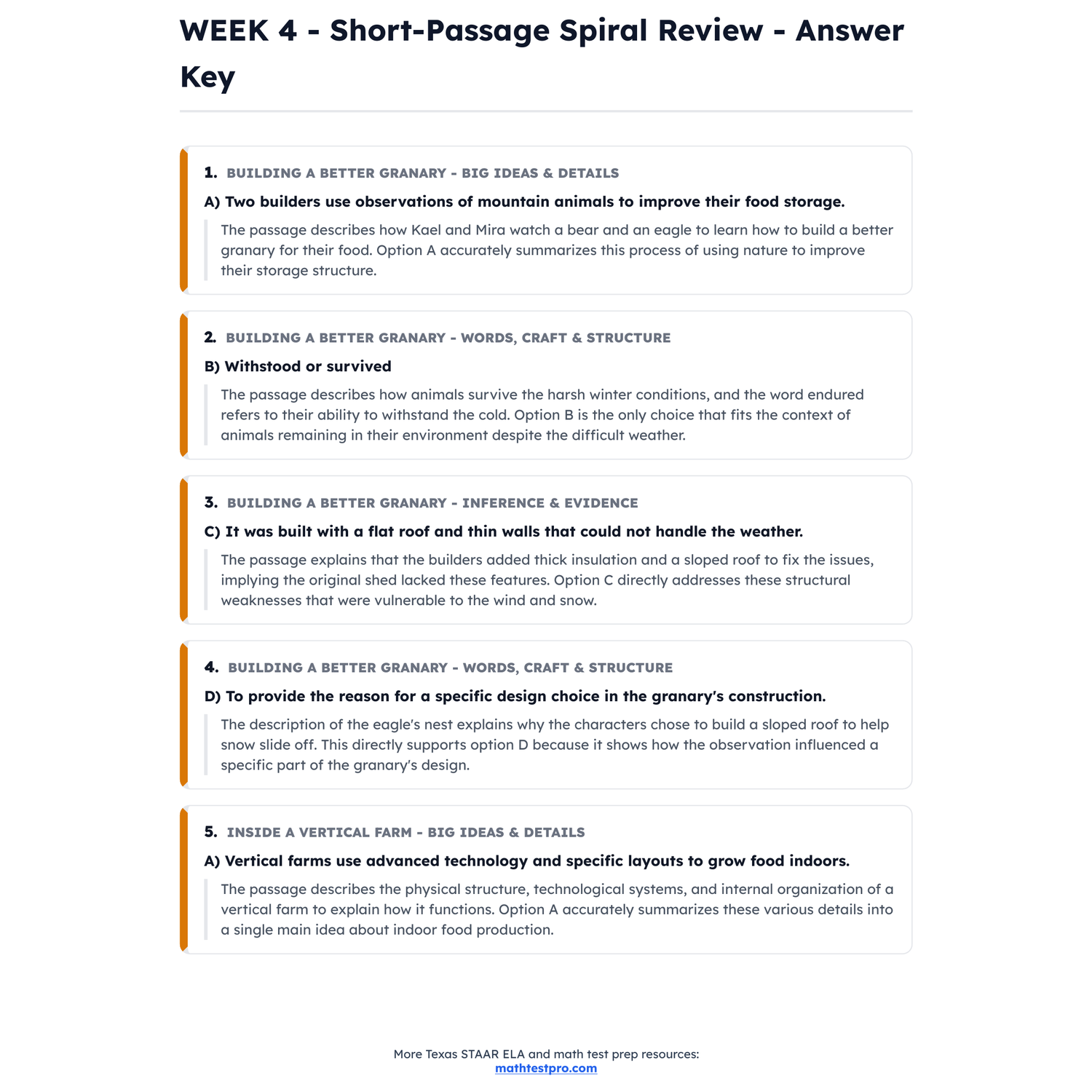 Texas STAAR ELA Intensive Test Prep | 4th Grade | All 4 Levels (1414-1663+) preview 4