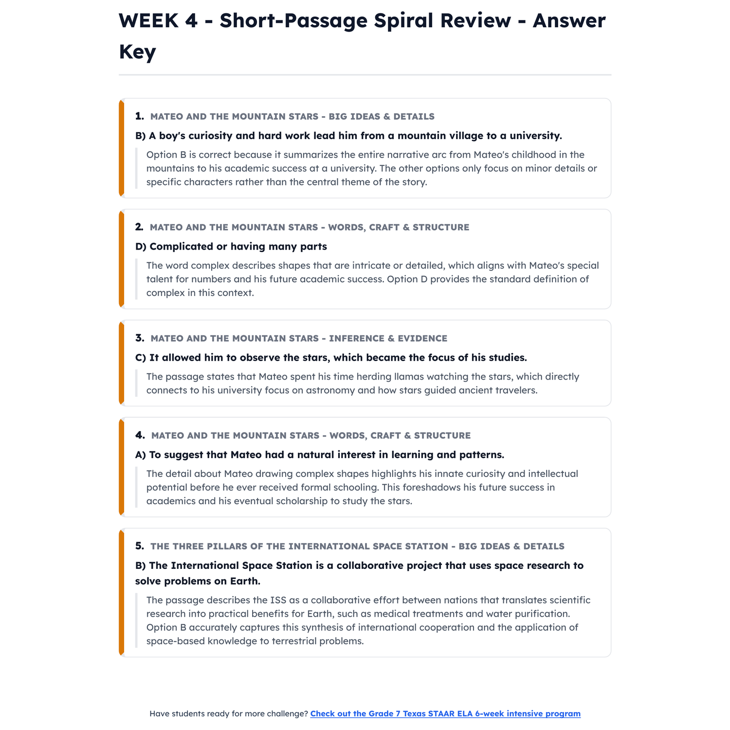 Texas STAAR ELA Intensive Test Prep | 6th Grade | All 4 Levels (1535-1749+) preview 4