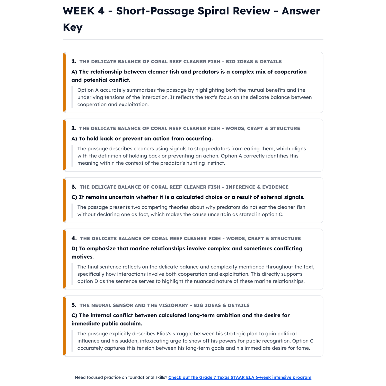 Texas STAAR ELA Intensive Test Prep | 8th Grade | All 4 Levels (1592-1803+) preview 4