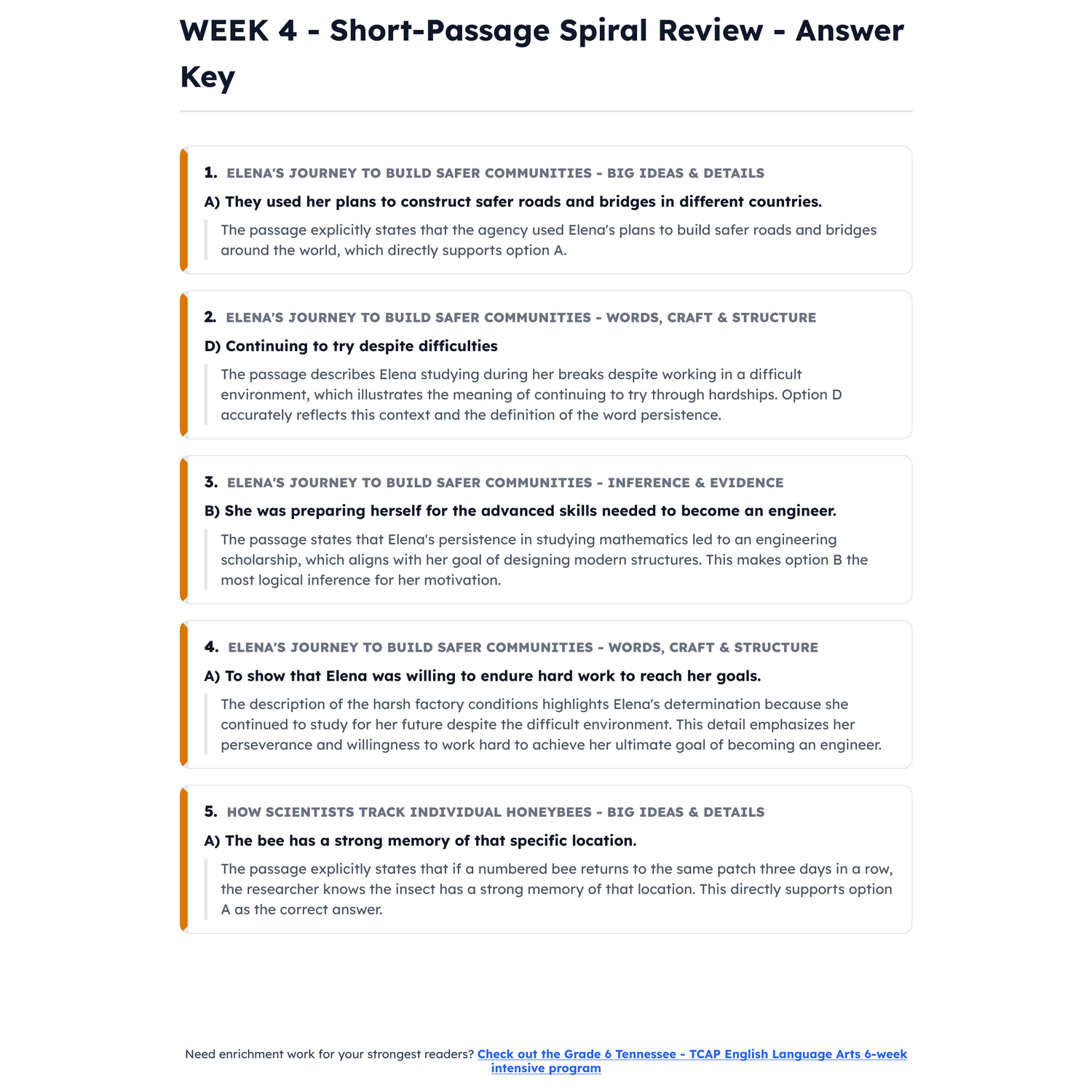 Tennessee TCAP ELA Intensive Test Prep | 5th Grade | All 4 Levels (200-450) preview 4