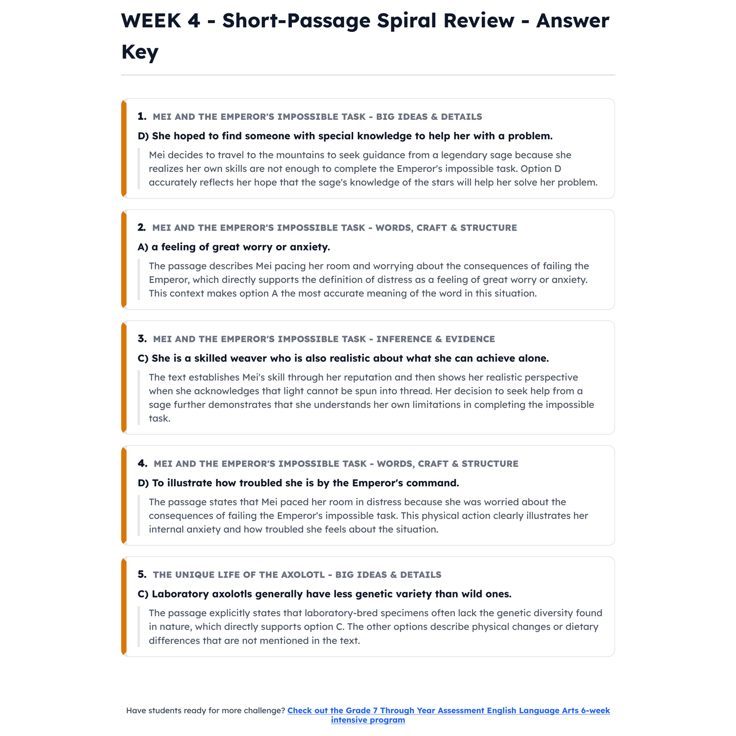 Maine Through Year ELA Intensive Prep | 6th Grade | All 4 Levels (1400-1600) preview 4