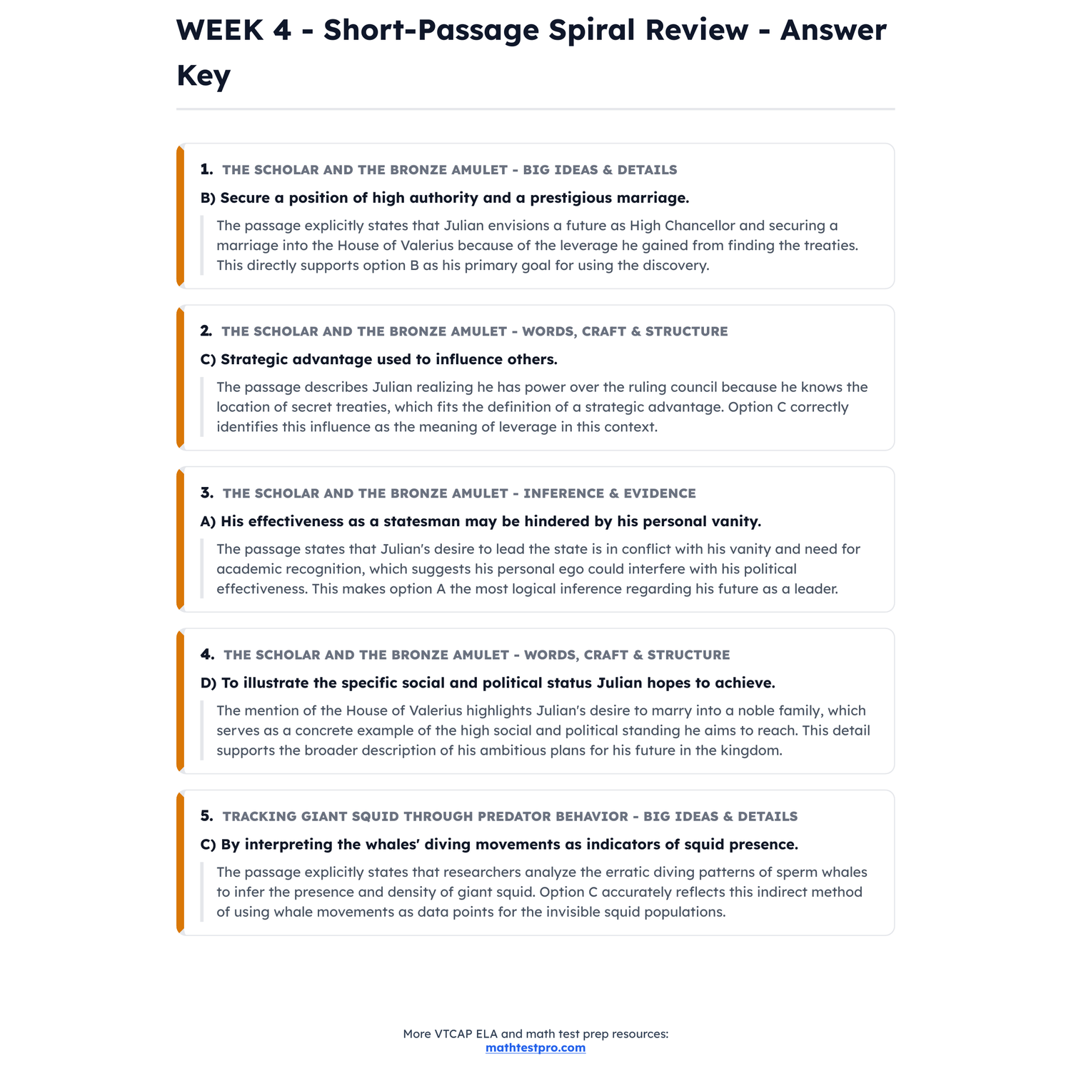 Vermont VTCAP ELA Intensive Test Prep | 8th Grade | All 4 Levels (1500-2000) preview 4
