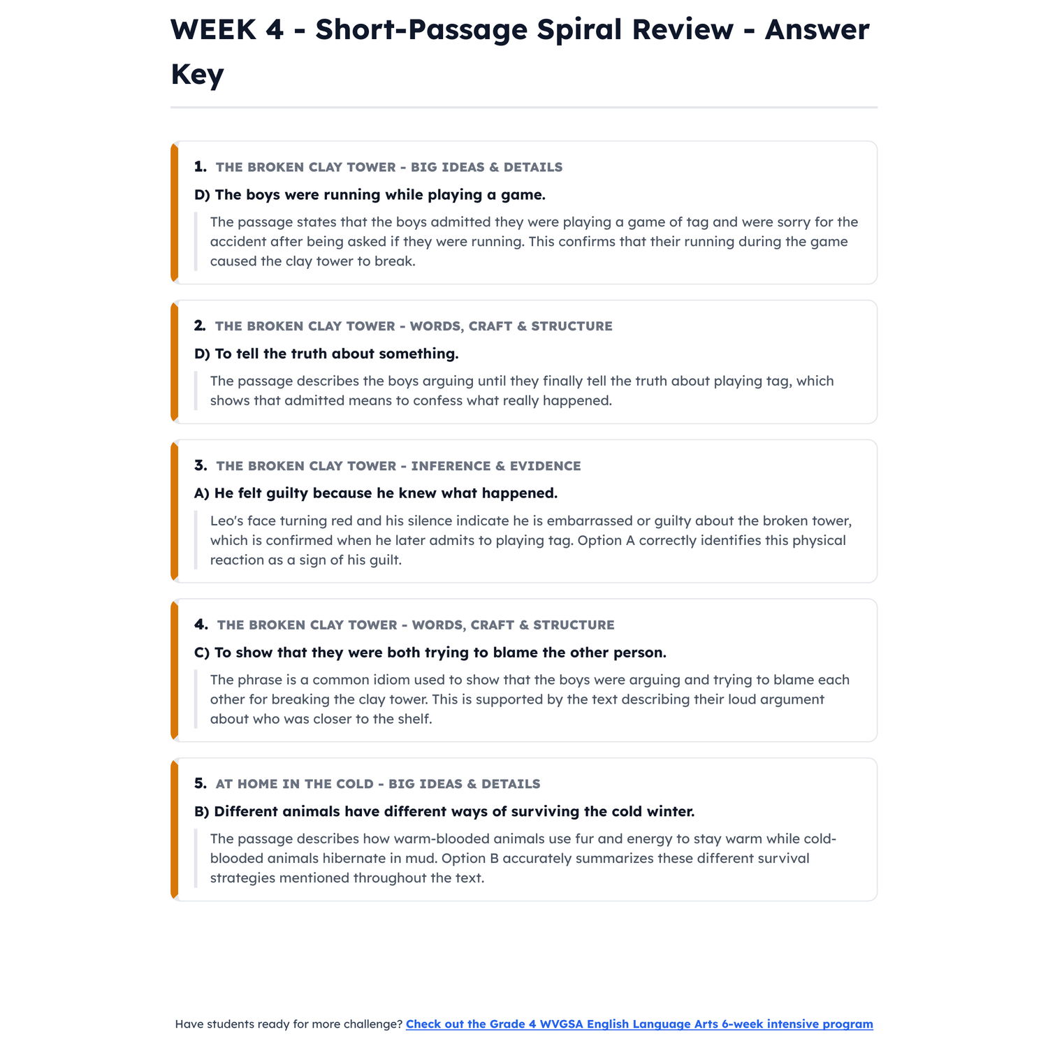 West Virginia WVGSA ELA Intensive Test Prep | 3rd Grade | All 4 Levels (420-750) preview 4
