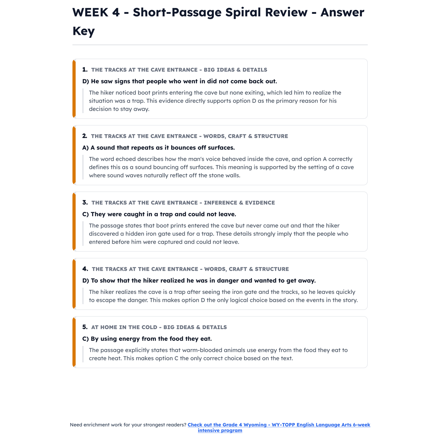Wyoming WY-TOPP ELA Intensive Test Prep | 3rd Grade | All 4 Levels (200-800) preview 4