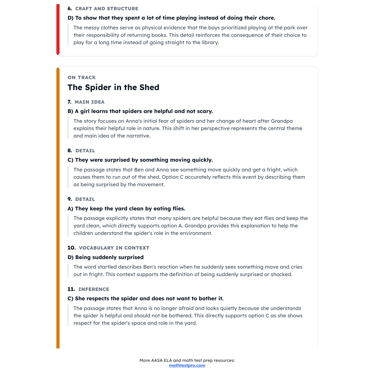 Arizona AASA ELA Test Simulation | 3rd Grade | All 4 Levels (2395-2605) preview 4