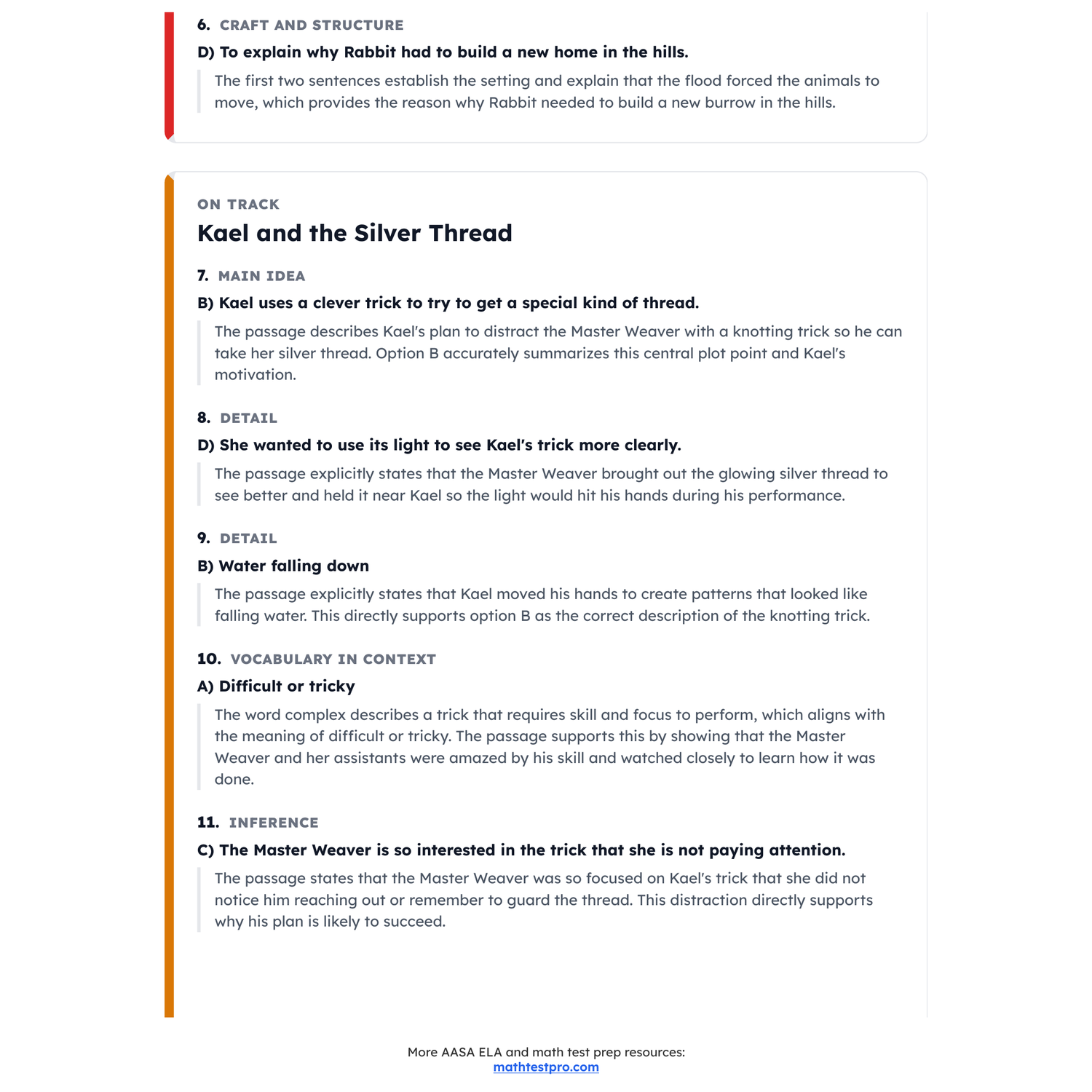 Arizona AASA ELA Test Simulation | 4th Grade | All 4 Levels (2400-2610) preview 4