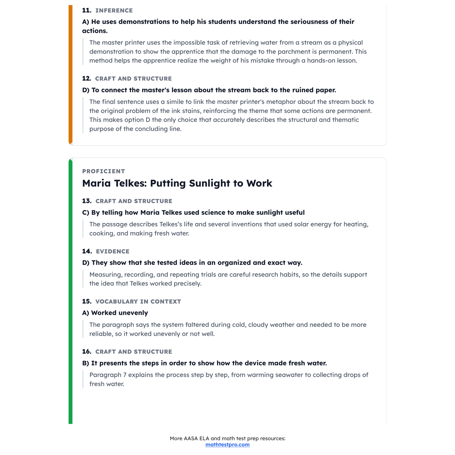 Arizona AASA ELA Test Simulation | 5th Grade | All 4 Levels (2419-2629) preview 4