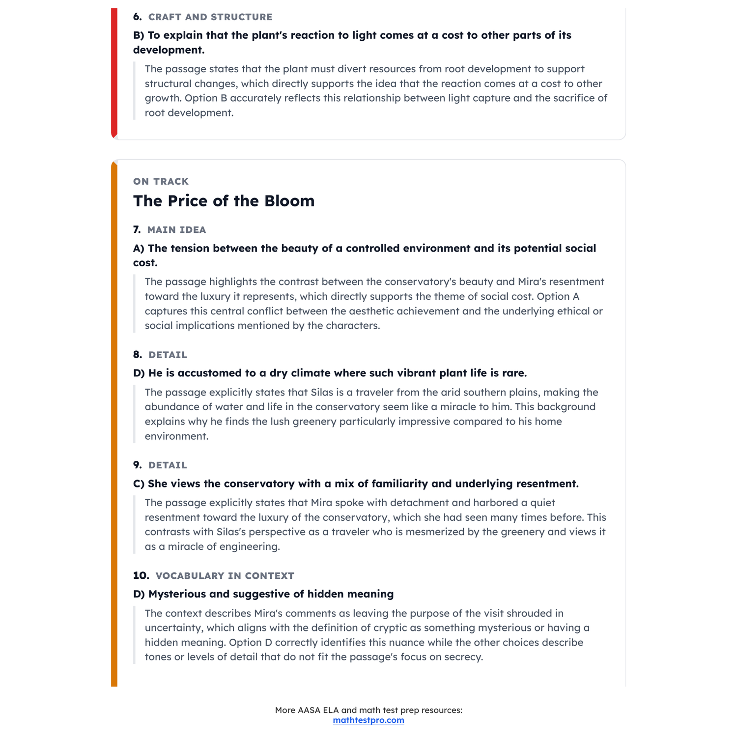Arizona AASA ELA Test Simulation | 8th Grade | All 4 Levels (2448-2658) preview 4