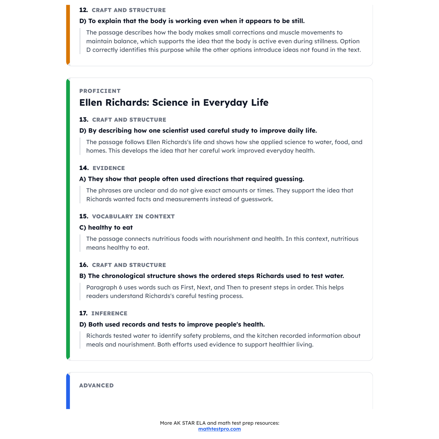 Alaska AK STAR ELA Test Simulation | 5th Grade | All 4 Levels (1420-1780) preview 4