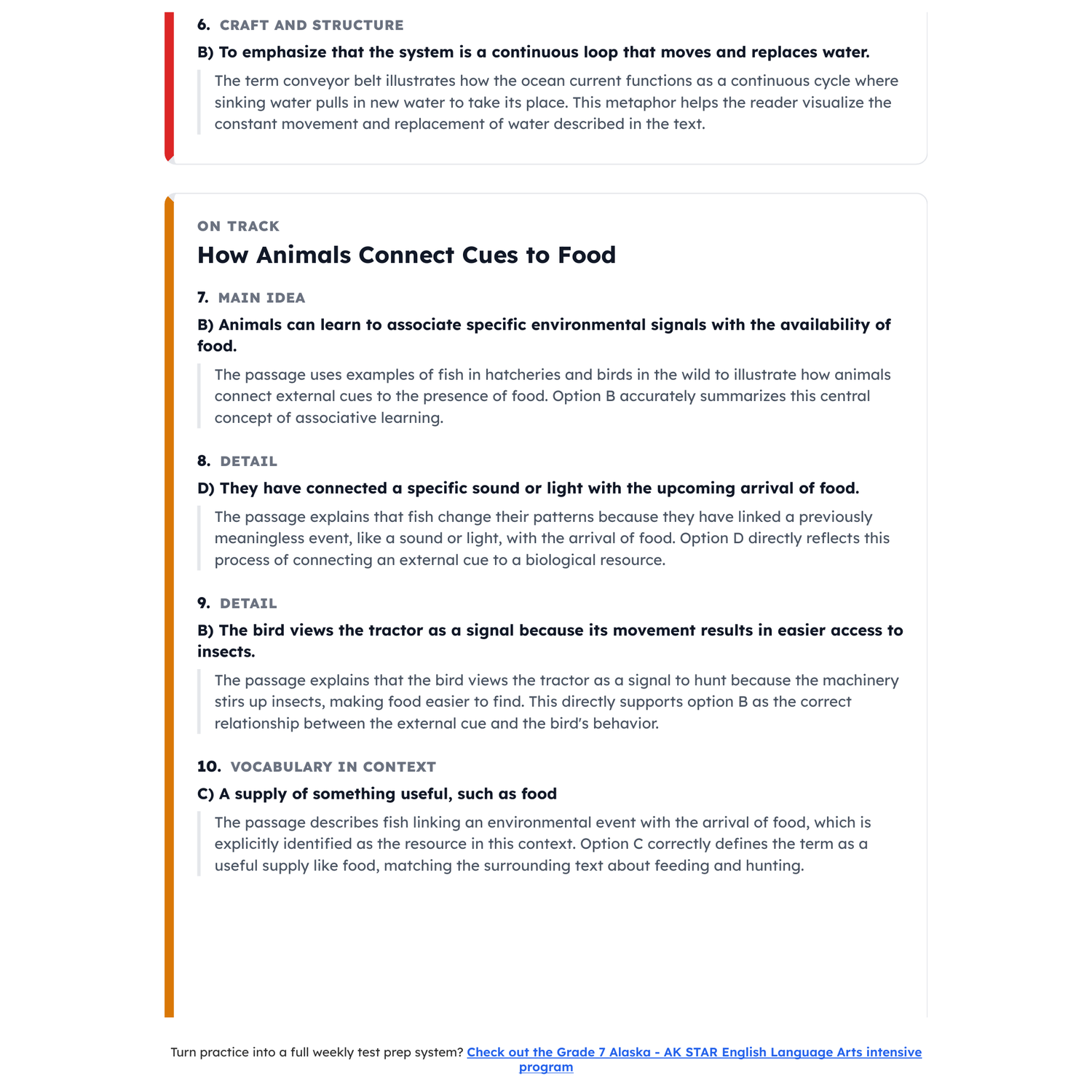 Alaska AK STAR ELA Test Simulation | 7th Grade | All 4 Levels (1440-1820) preview 4