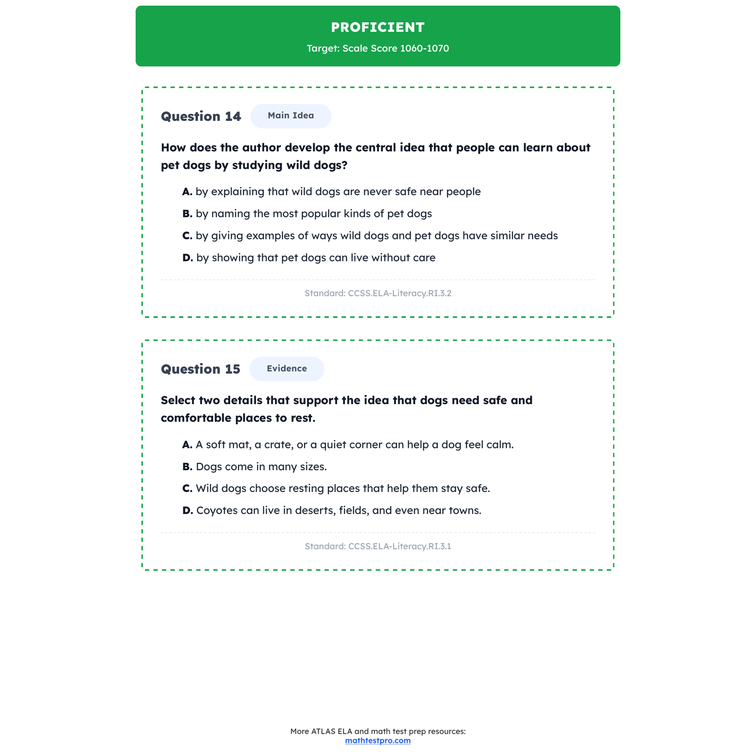 Arkansas ATLAS ELA Test Simulation | 3rd Grade | All 4 Levels (1000-1118) preview 3
