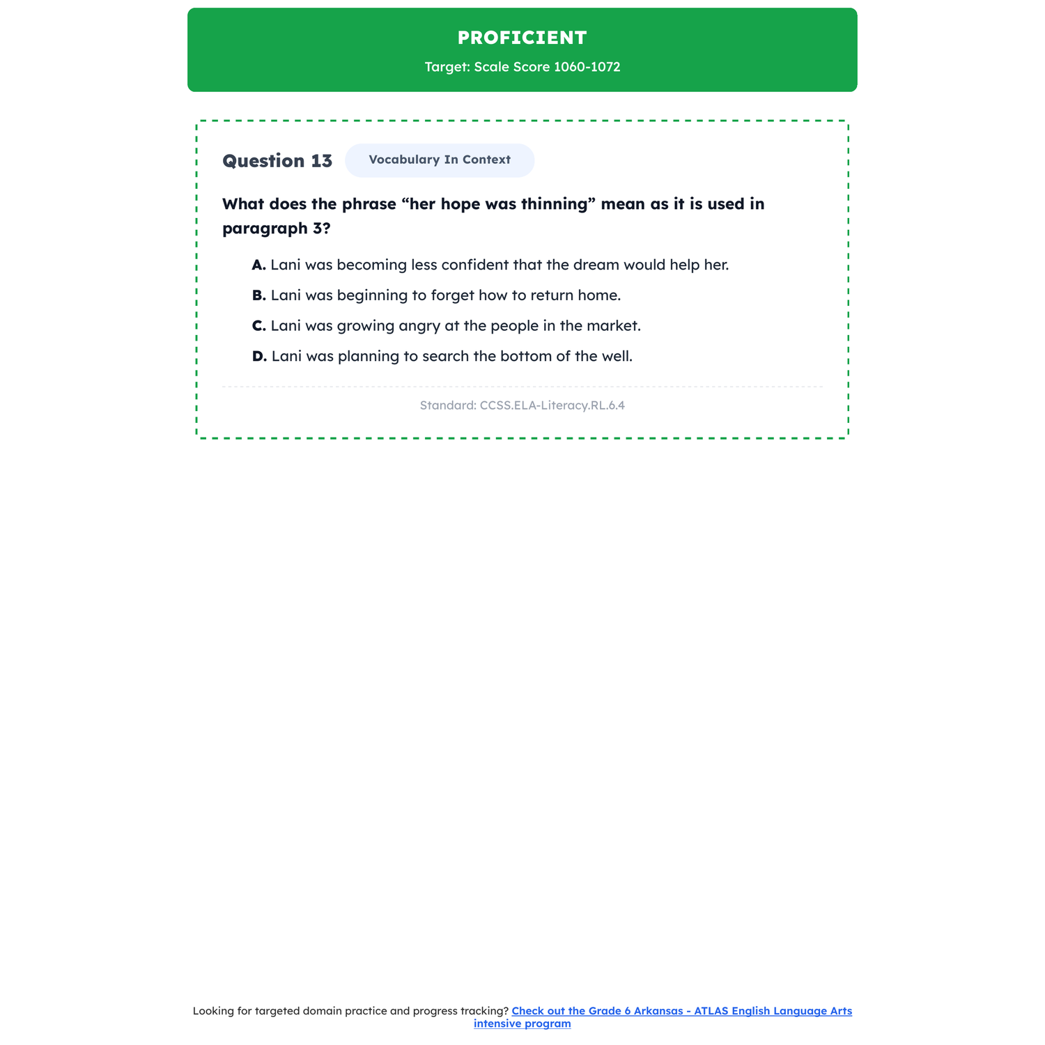 Arkansas ATLAS ELA Test Simulation | 6th Grade | All 4 Levels (1000-1118) preview 3