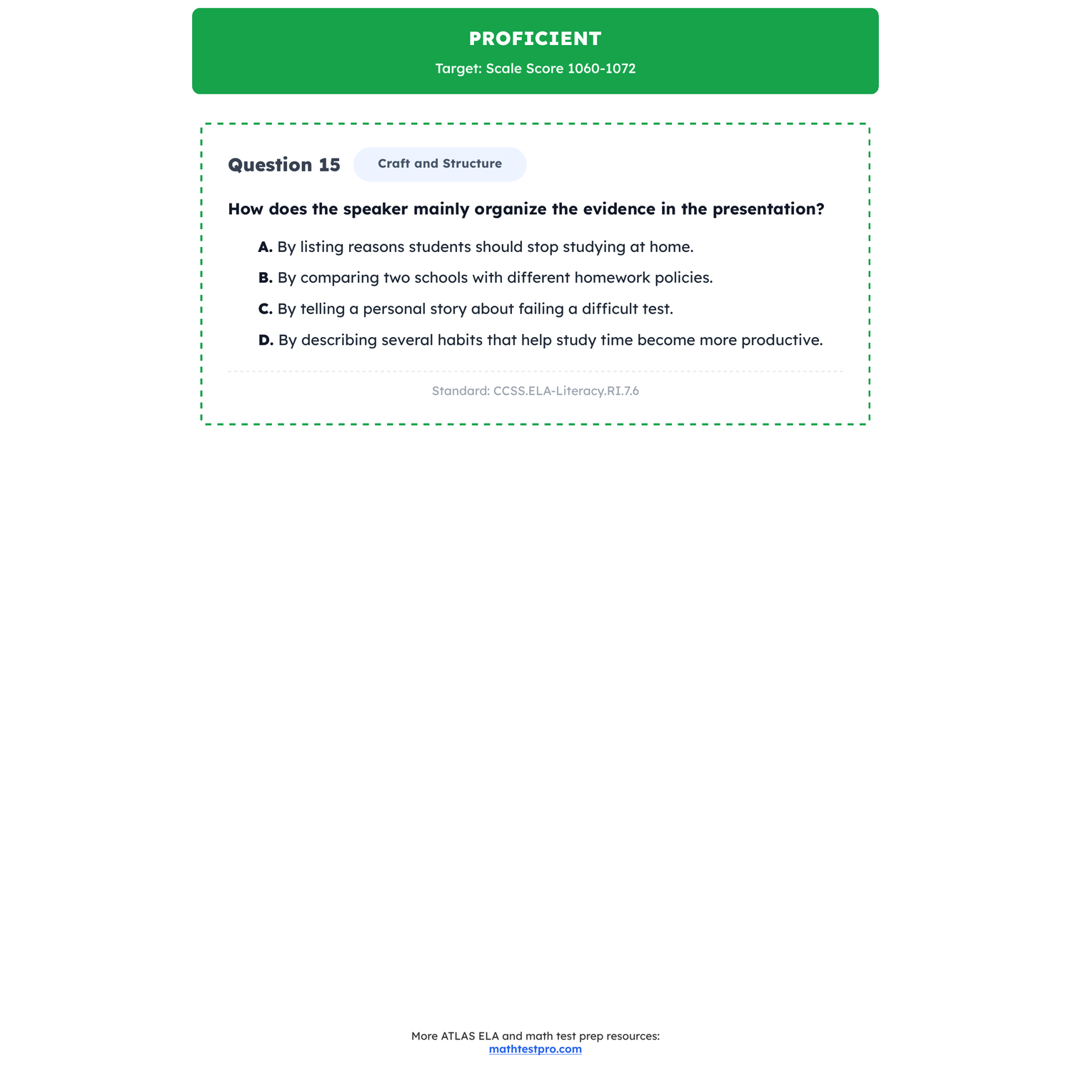 Arkansas ATLAS ELA Test Simulation | 7th Grade | All 4 Levels (1000-1117) preview 3