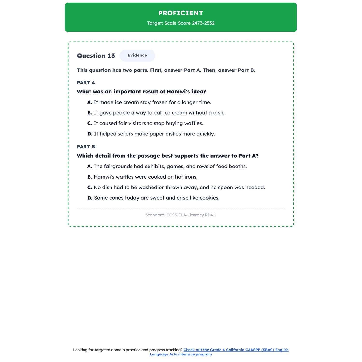 California CAASPP (SBAC) ELA Test Simulation | 4th Grade | 2416-2533+ preview 3