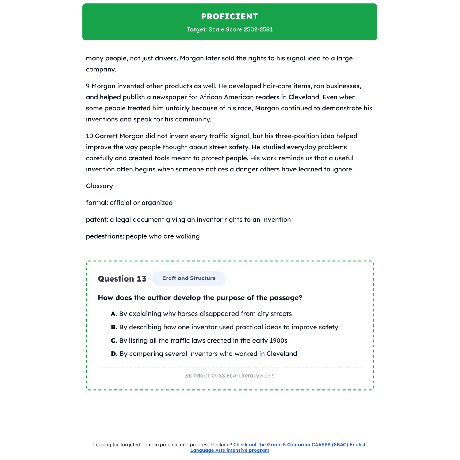 California CAASPP (SBAC) ELA Test Simulation | 5th Grade | 2442-2582+ preview 3
