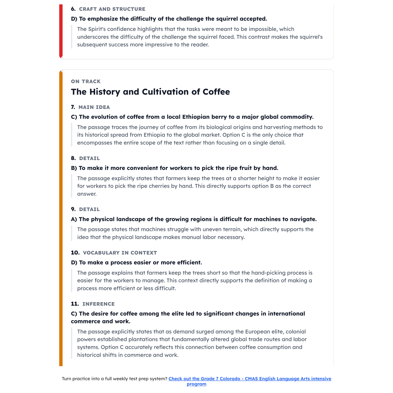 Colorado CMAS ELA Test Simulation | 7th Grade | All 4 Levels (650-850) preview 4