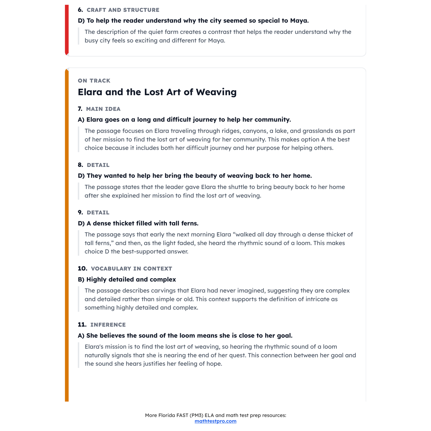 Florida FAST ELA Test Simulation | 5th Grade | All 4 Levels (206-246+) preview 4