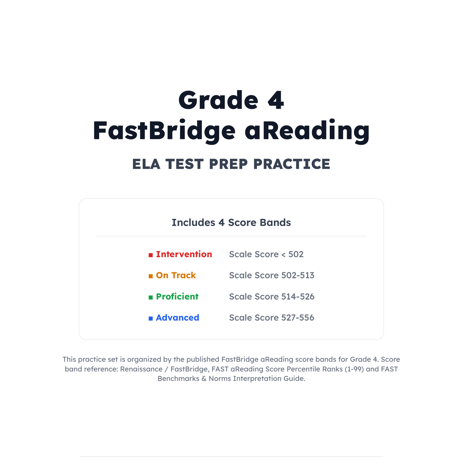 FastBridge aReading ELA Test Simulation | 4th Grade | All 4 Levels (502-556) preview 2