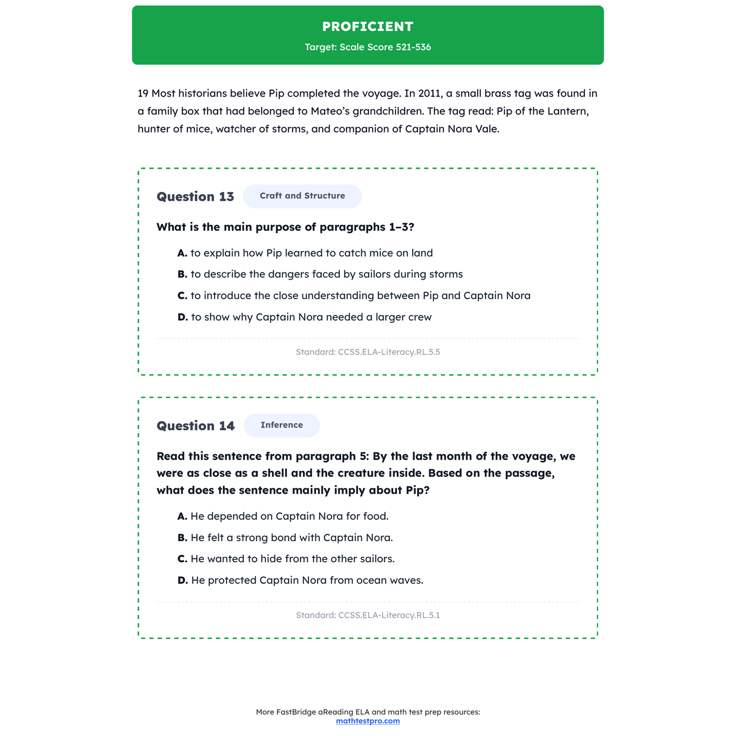FastBridge aReading ELA Test Simulation | 5th Grade | All 4 Levels (510-565) preview 3