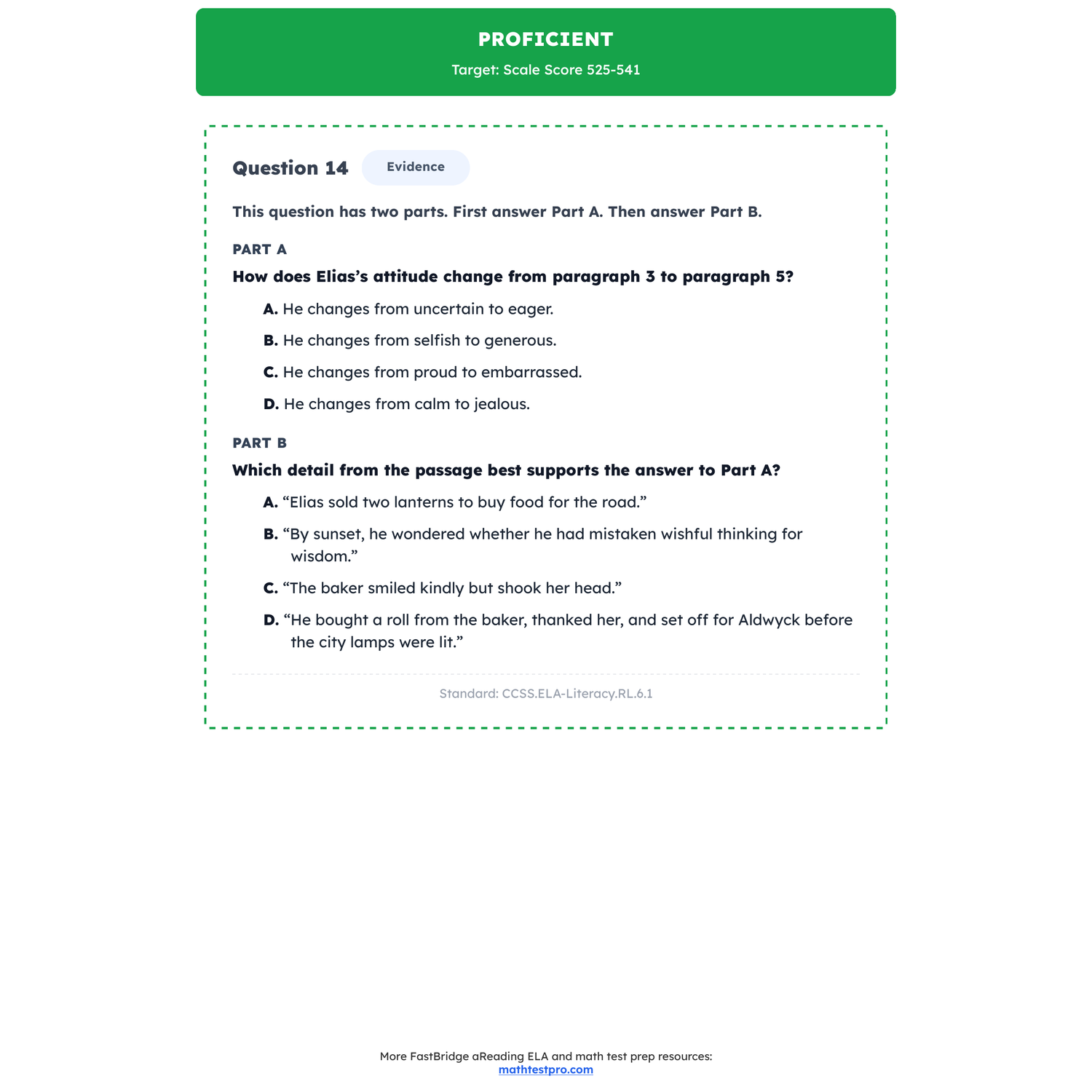 FastBridge aReading ELA Test Simulation | 6th Grade | All 4 Levels (513-570) preview 3