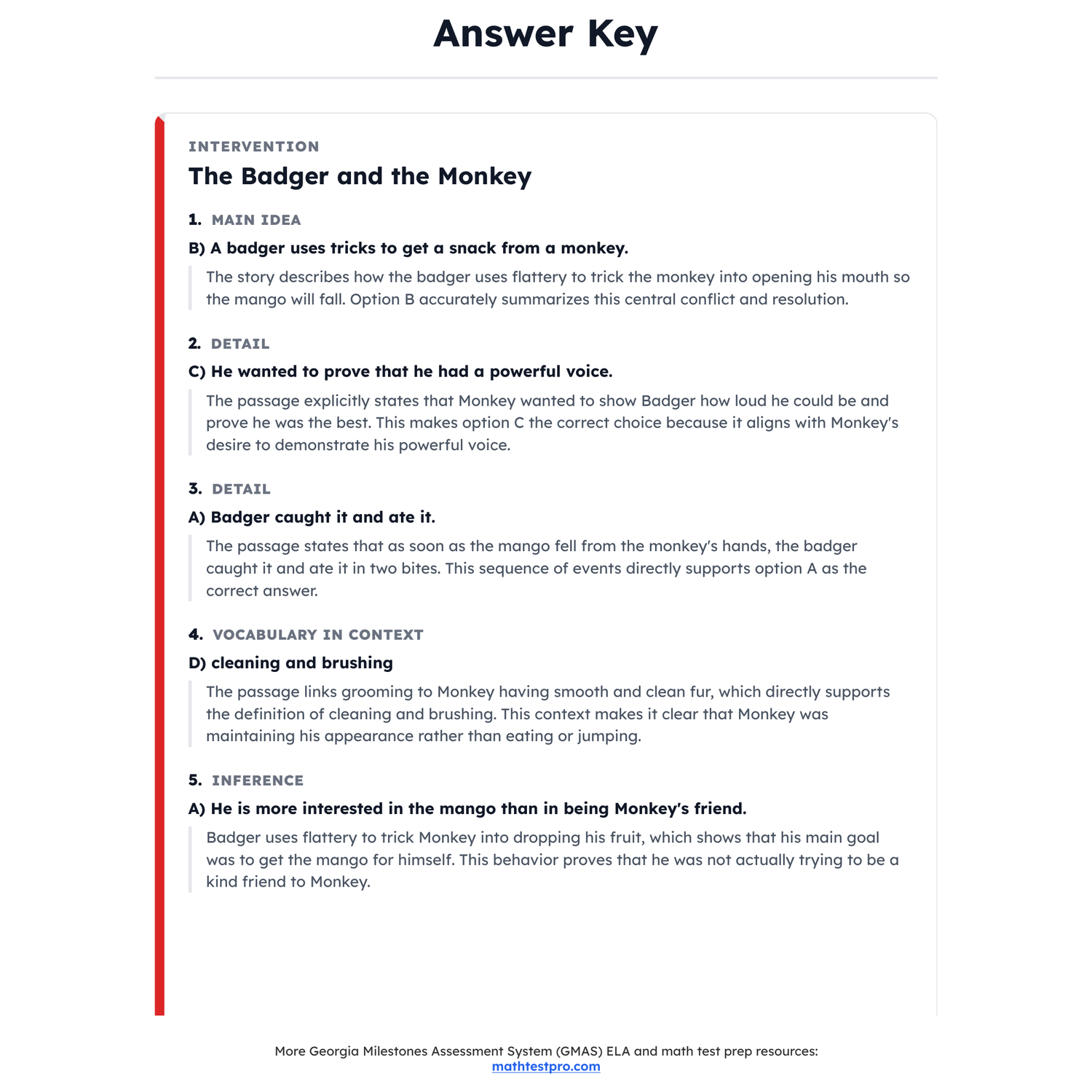 Georgia Milestones ELA Test Simulation | 4th Grade | All 4 Levels (210-775) preview 4