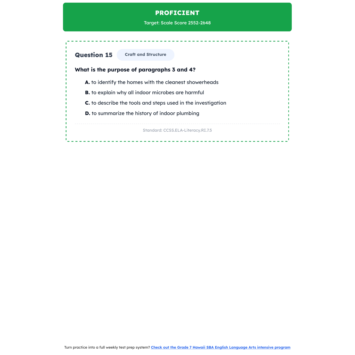 Hawaii SBA ELA Test Simulation | 7th Grade | All 4 Levels (2479-2649+) preview 3
