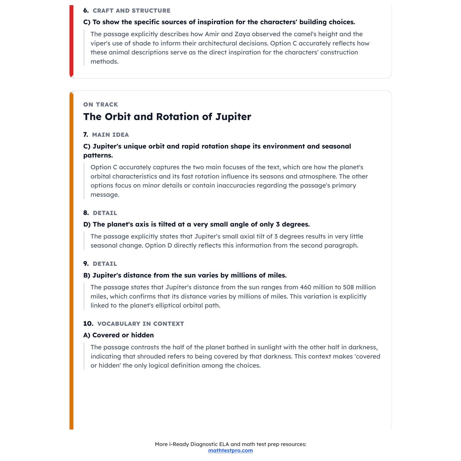 i-Ready Diagnostic ELA Test Simulation | 6th Grade | All 4 Levels (500-680) preview 4