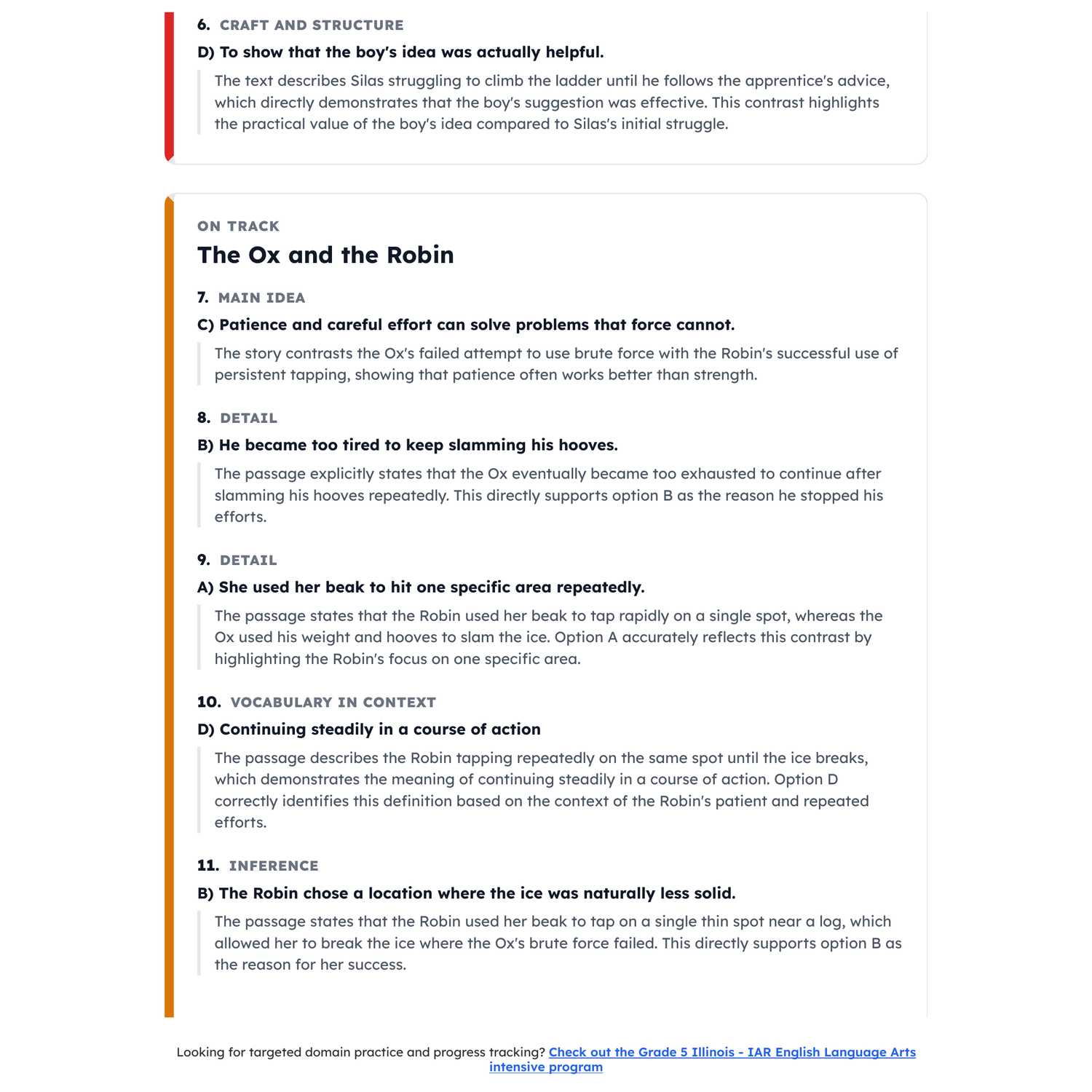 Illinois IAR ELA Test Simulation | 5th Grade | All 4 Levels (650-850) preview 4