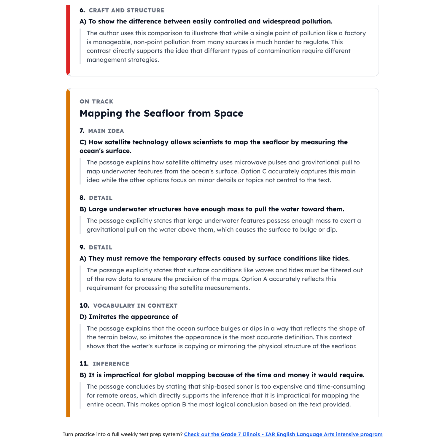 Illinois IAR ELA Test Simulation | 7th Grade | All 4 Levels (650-850) preview 4