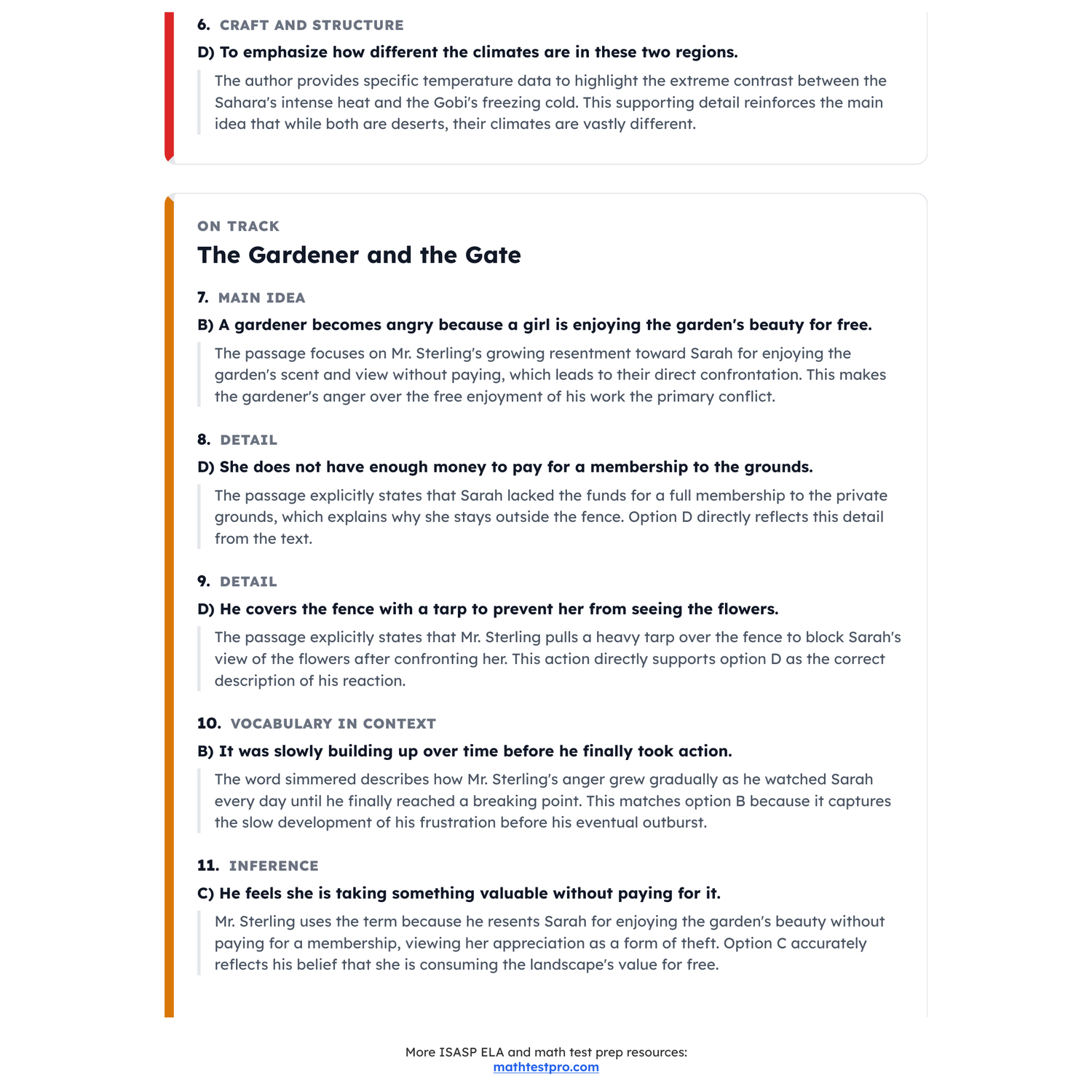 Iowa ISASP ELA Test Simulation | 6th Grade | All 4 Levels (Scale Score 360-640) preview 4