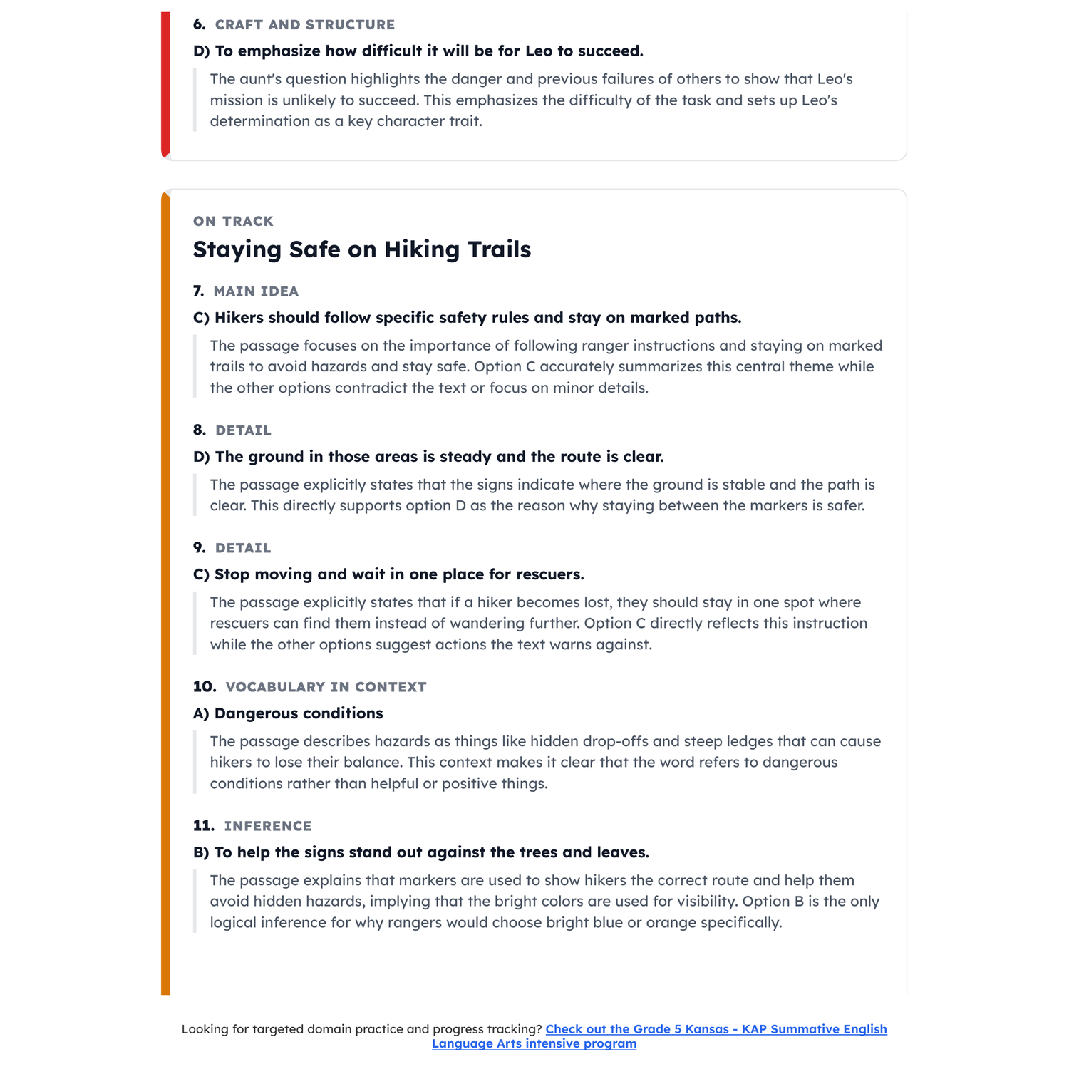 Kansas KAP Summative ELA Test Simulation | 5th Grade | All 4 Levels (400-600+) preview 4