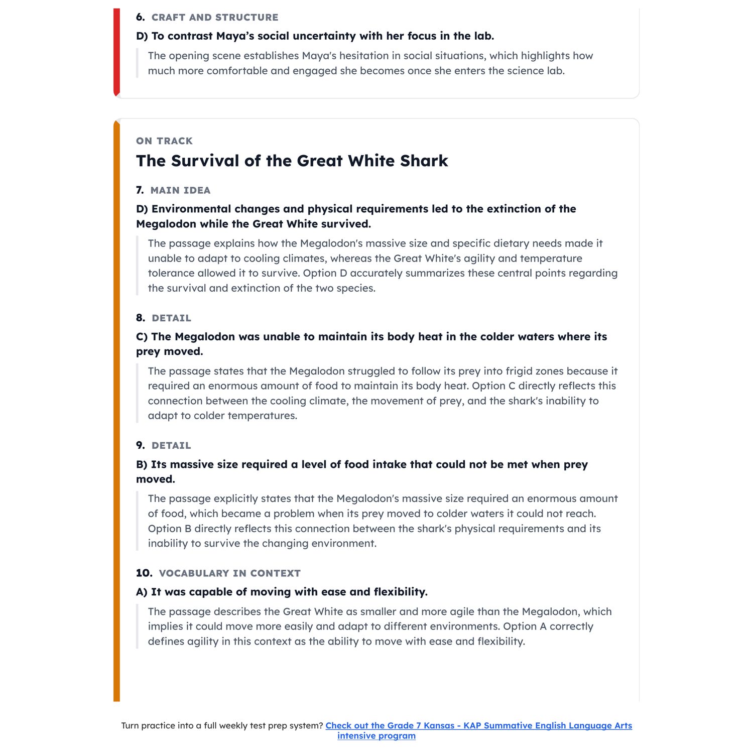 Kansas KAP Summative ELA Test Simulation | 7th Grade | All 4 Levels (400-600+) preview 4