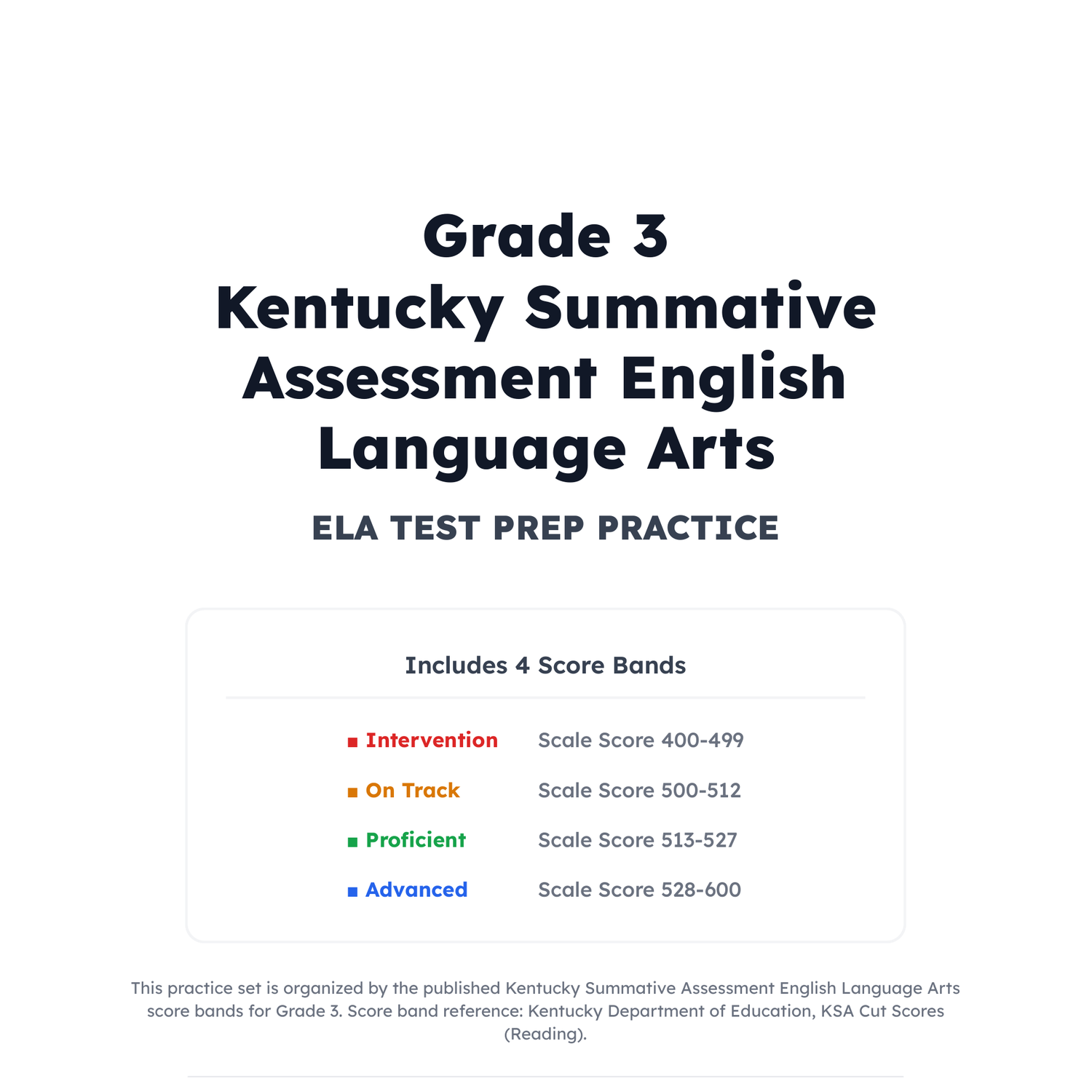 Kentucky Summative Assessment ELA Test Simulation | 3rd Grade | 400-600 preview 2
