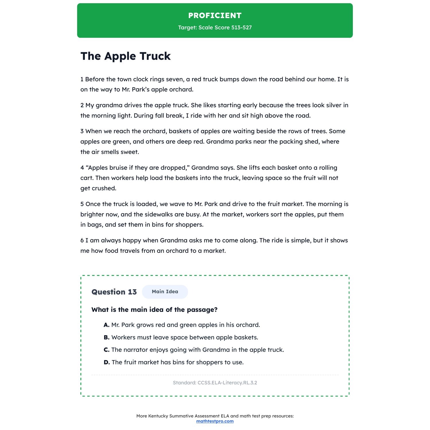 Kentucky Summative Assessment ELA Test Simulation | 3rd Grade | 400-600 preview 3