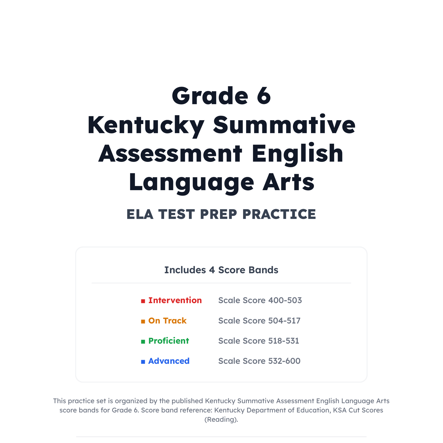 Kentucky Summative Assessment ELA Test Simulation | 6th Grade | 400-600 preview 2