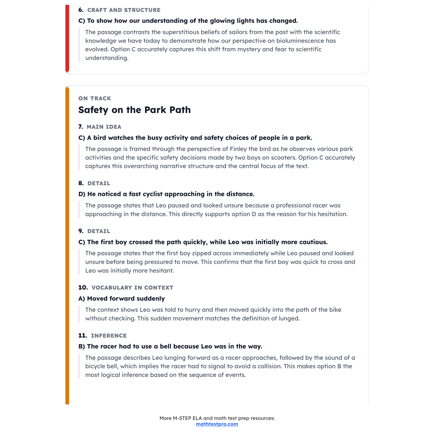 Michigan M-STEP ELA Test Simulation | 5th Grade | All 4 Levels (1409-1560) preview 4