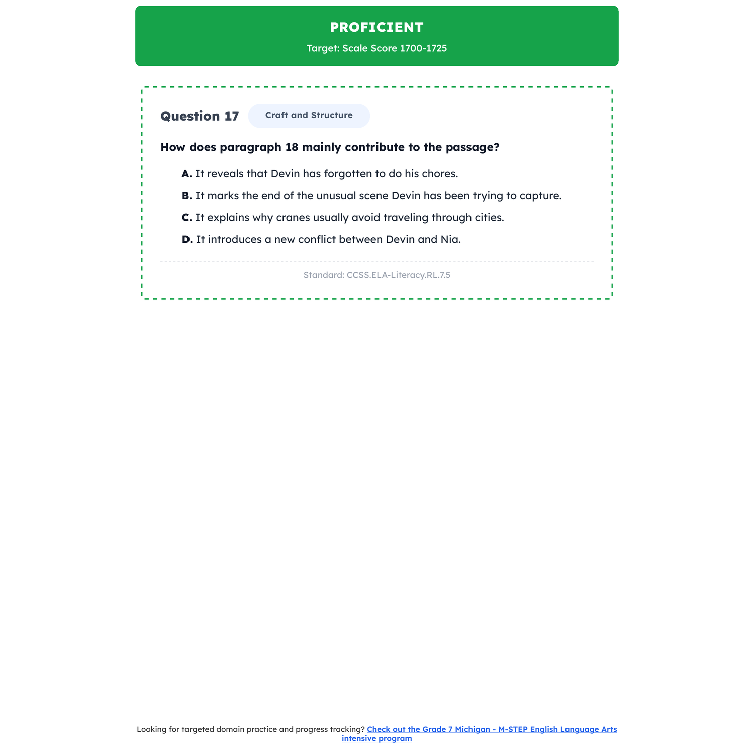 Michigan M-STEP ELA Test Simulation | 7th Grade | All 4 Levels (1618-1753) preview 3