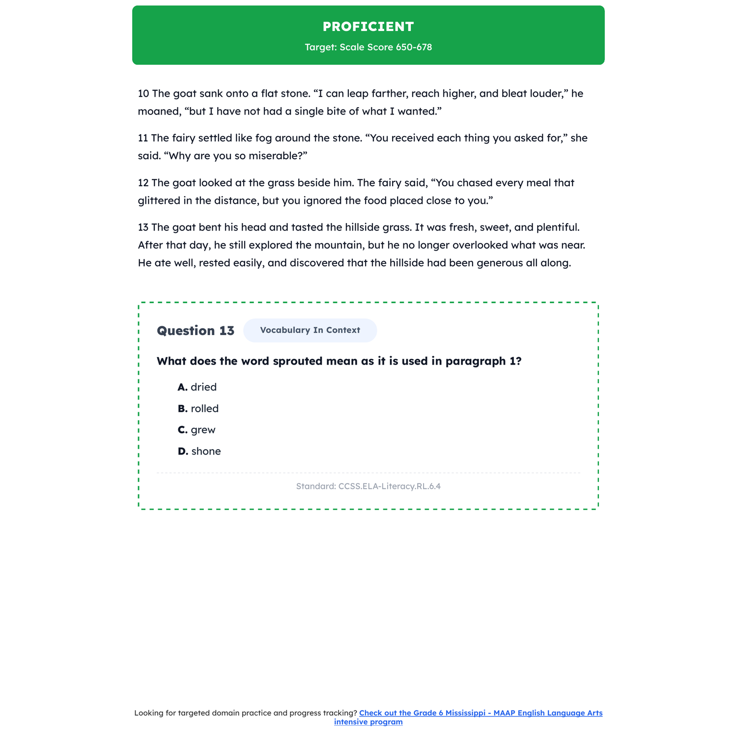 Mississippi MAAP ELA Test Simulation | 6th Grade | All 4 Levels (601-699) preview 3