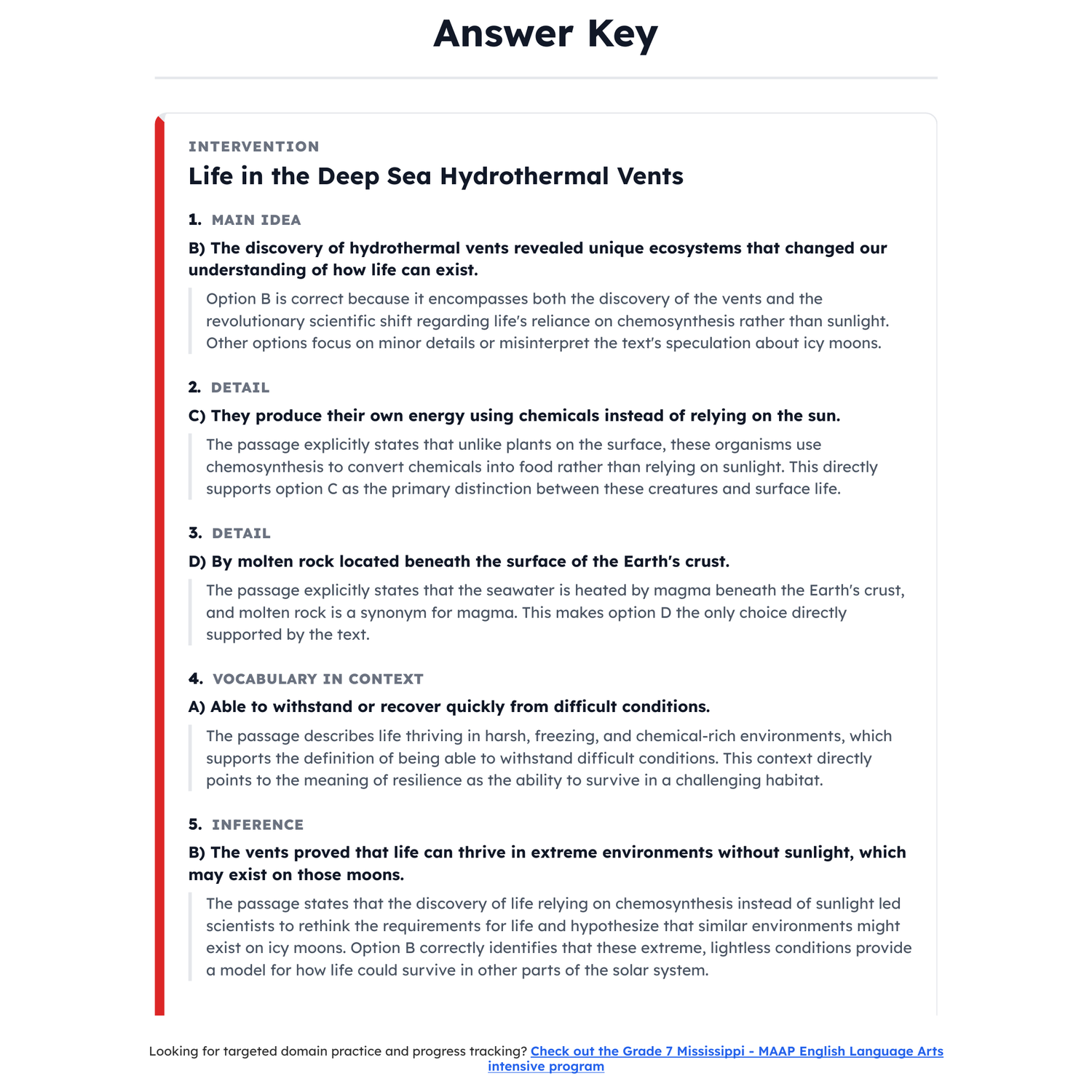 Mississippi MAAP ELA Test Simulation | 7th Grade | All 4 Levels (701-799) preview 4