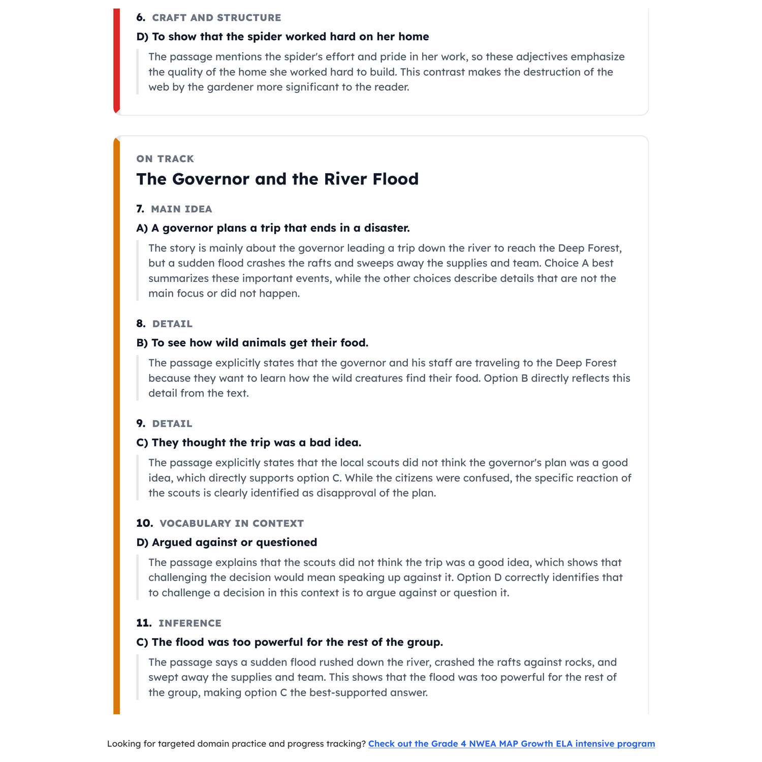 NWEA MAP Growth ELA Test Simulation | 4th Grade | All 4 Levels (RIT 192-243) preview 4