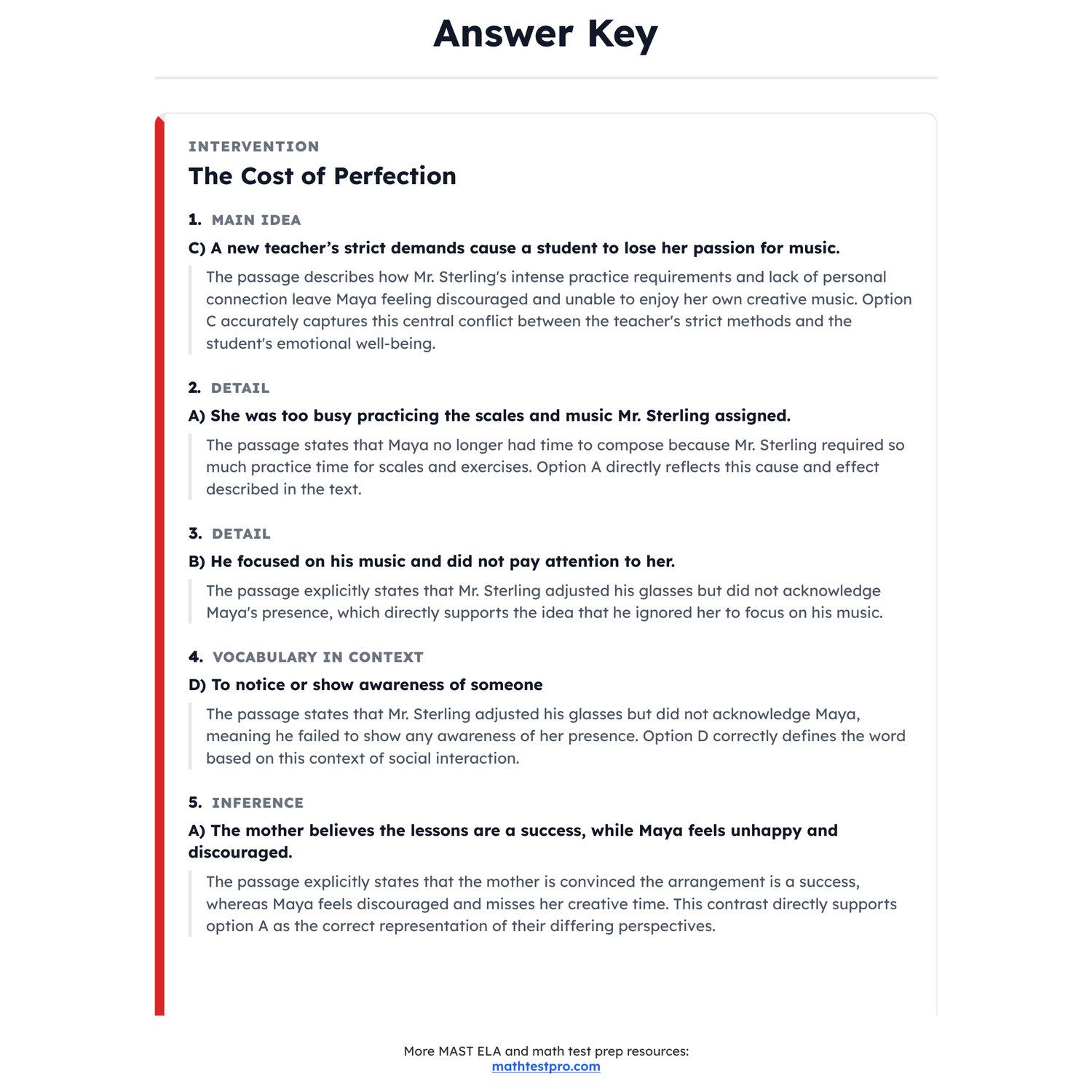 Montana MAST ELA Test Simulation | 5th Grade | All 4 Levels (250-400) preview 4