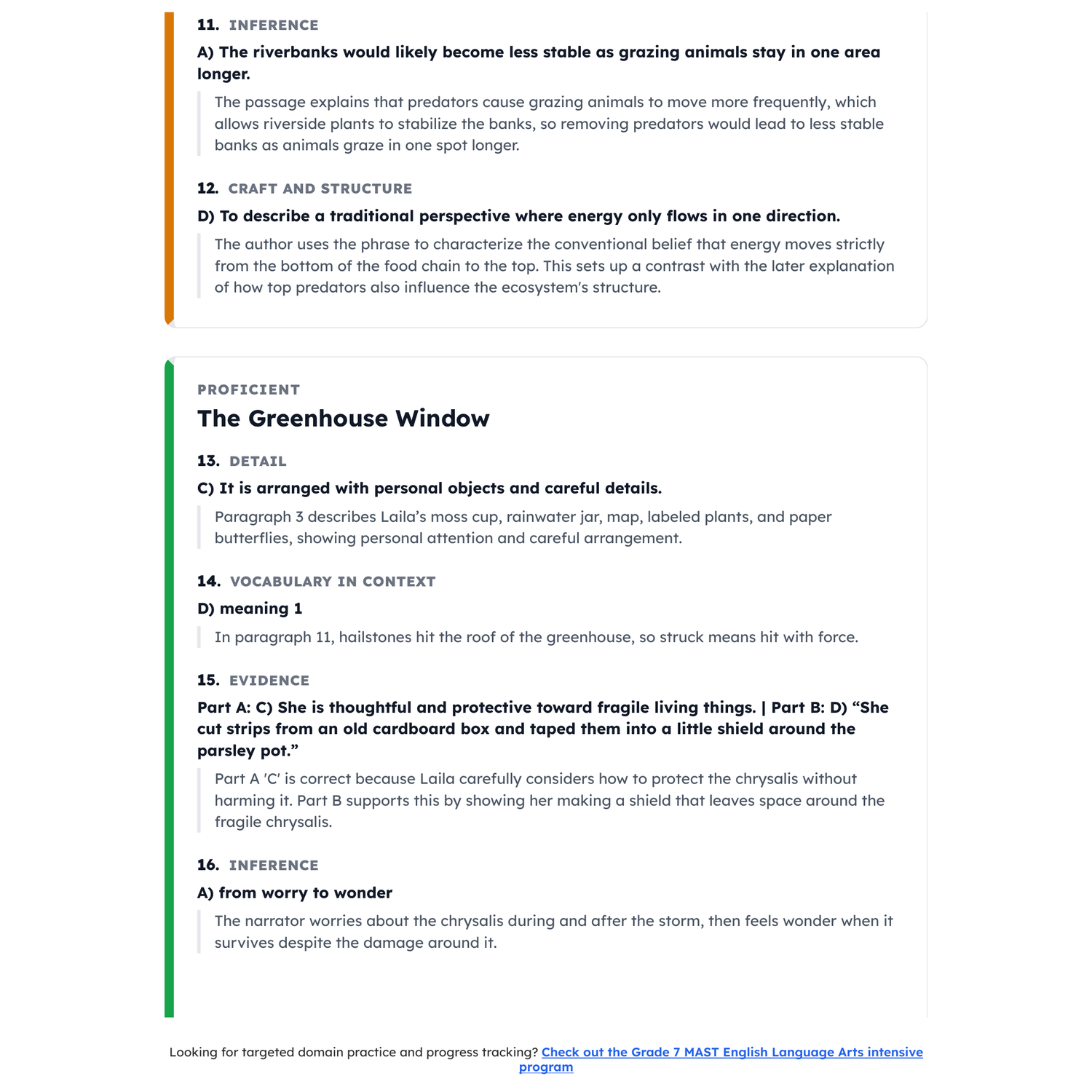 Montana MAST ELA Test Simulation | 7th Grade | All 4 Levels (250-400) preview 4