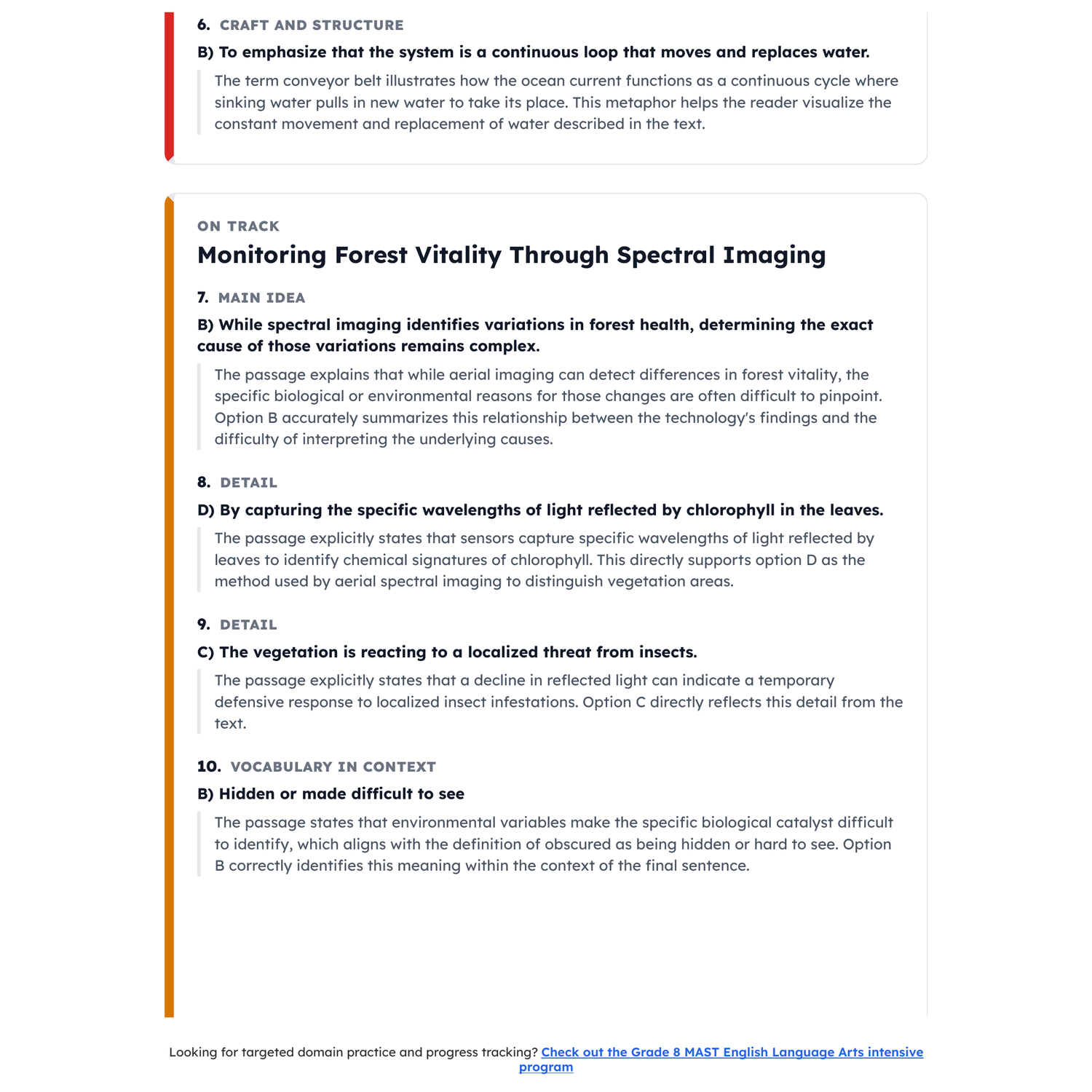 Montana MAST ELA Test Simulation | 8th Grade | All 4 Levels (250-400) preview 4