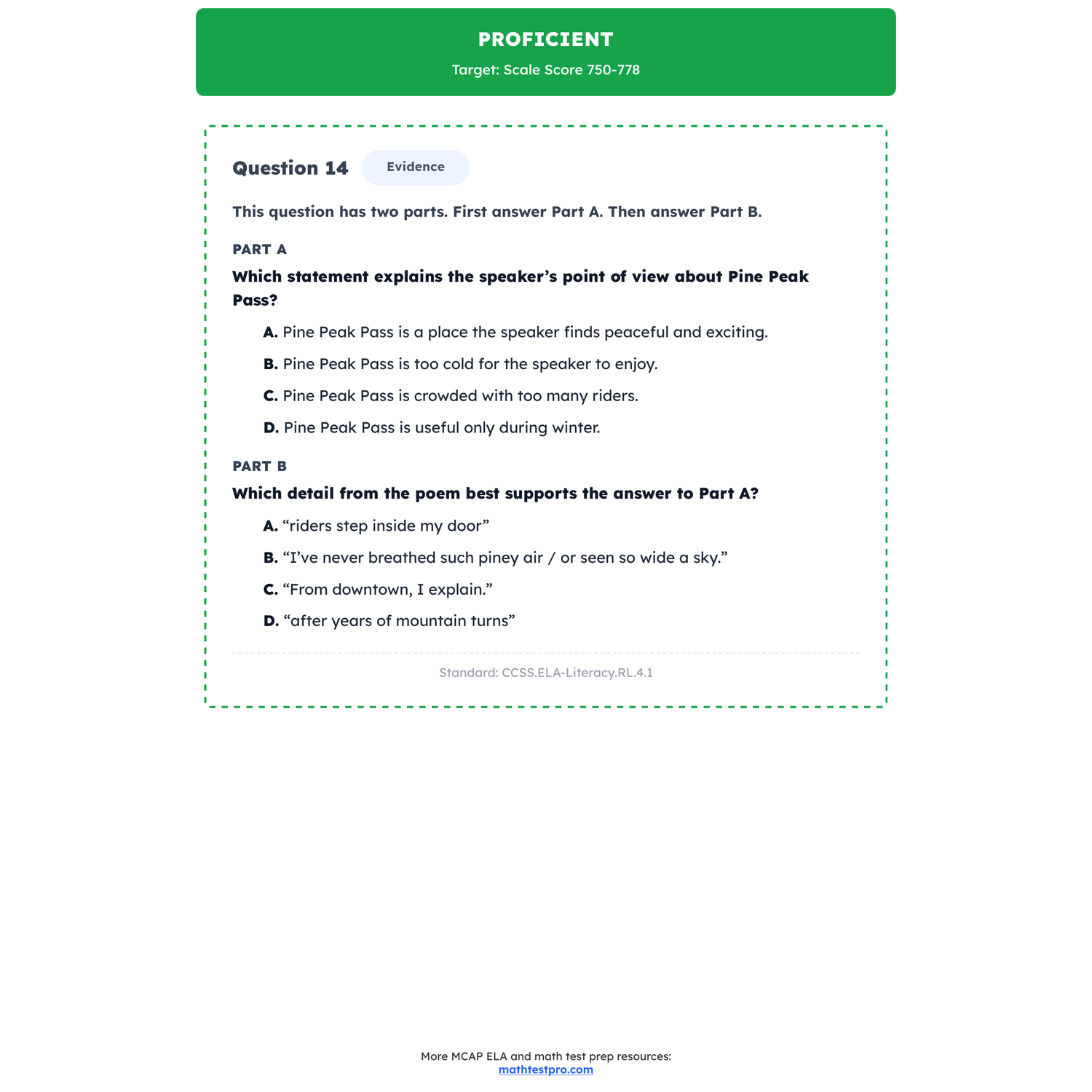 Maryland MCAP ELA Test Simulation | 4th Grade | All 4 Levels (650-850) preview 3