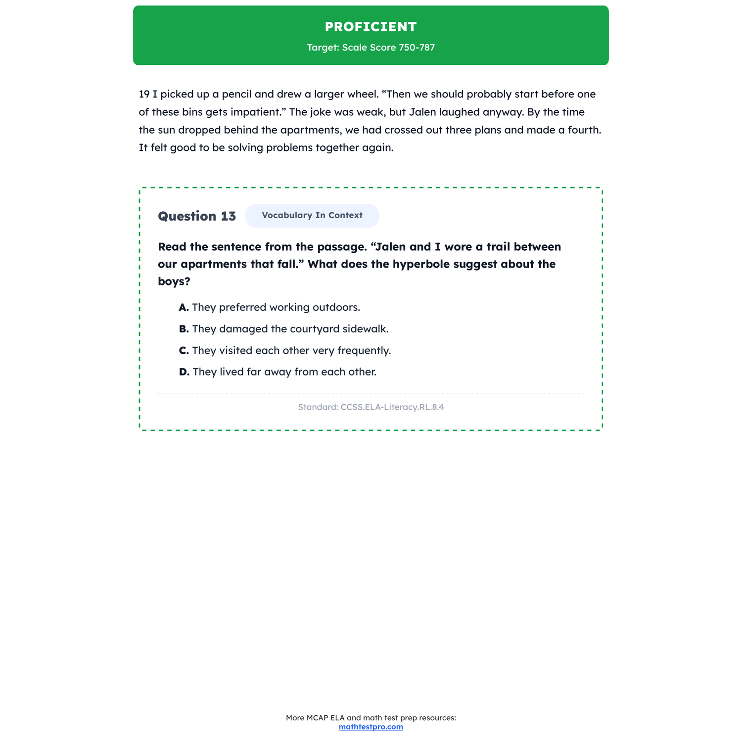 Maryland MCAP ELA Test Simulation | 8th Grade | All 4 Levels (650-850) preview 3