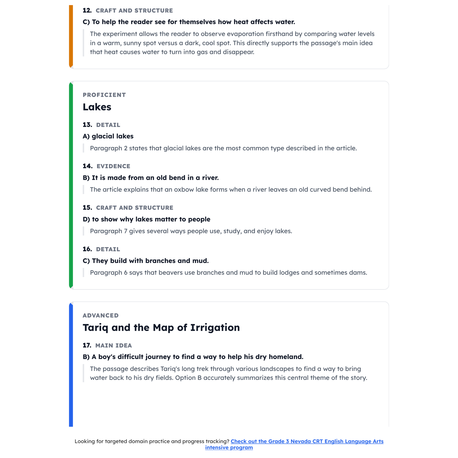 Nevada CRT ELA Test Simulation | 3rd Grade | All 4 Levels (2367-2490+) preview 4